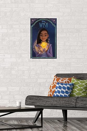 Miniatura 7 de Trends International Disney Wish - Póster de pared de Asha & Star, 22.37 x 34.00 pulgadas, paquete de póster y montaje prémium