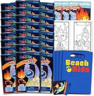 Elemental Mini Party Favors Set for Kids - Bundle With 24 Grab n Go Play Packs, Coloring Pages, Stickers, More (Birthday Party Supplies)