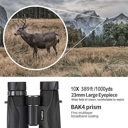 Miniatura 2 de C-eagleeye Compact Binoculars 12x32 IPx7 Waterproof Binoculars Includes BagsStrapPhone Adapter with BAK4 Lens Lightweight High Powered Lens for Bird