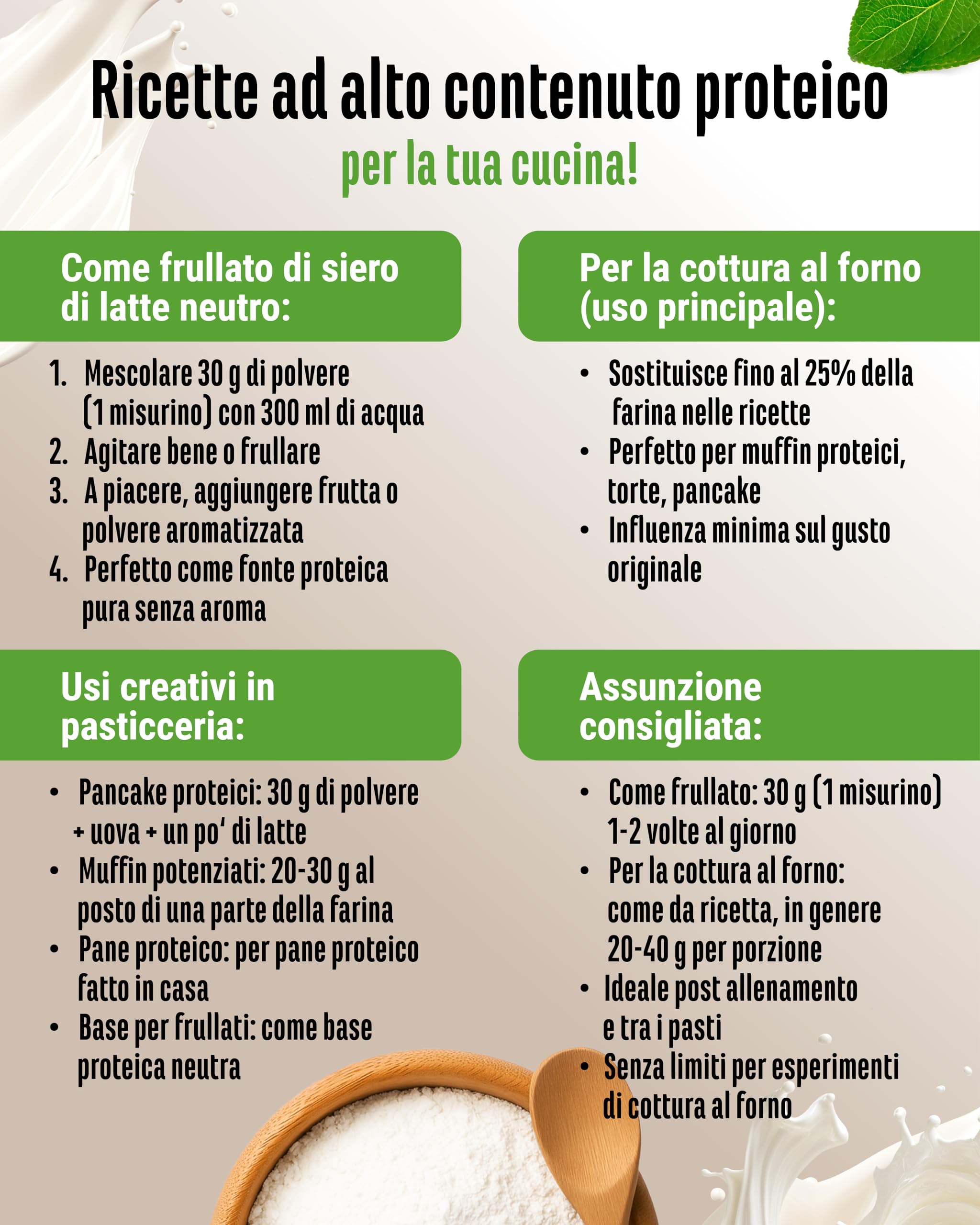 vit4ever Yummy Kitchen - 82% Proteine - 1000 g di Polvere - Neutro | Proteine per Cucinare e Fare Dolci - Termostabile, con Lattasi, Low Carb, Low Sugar, Senza Glutine e Senza Aromi Artificiali
