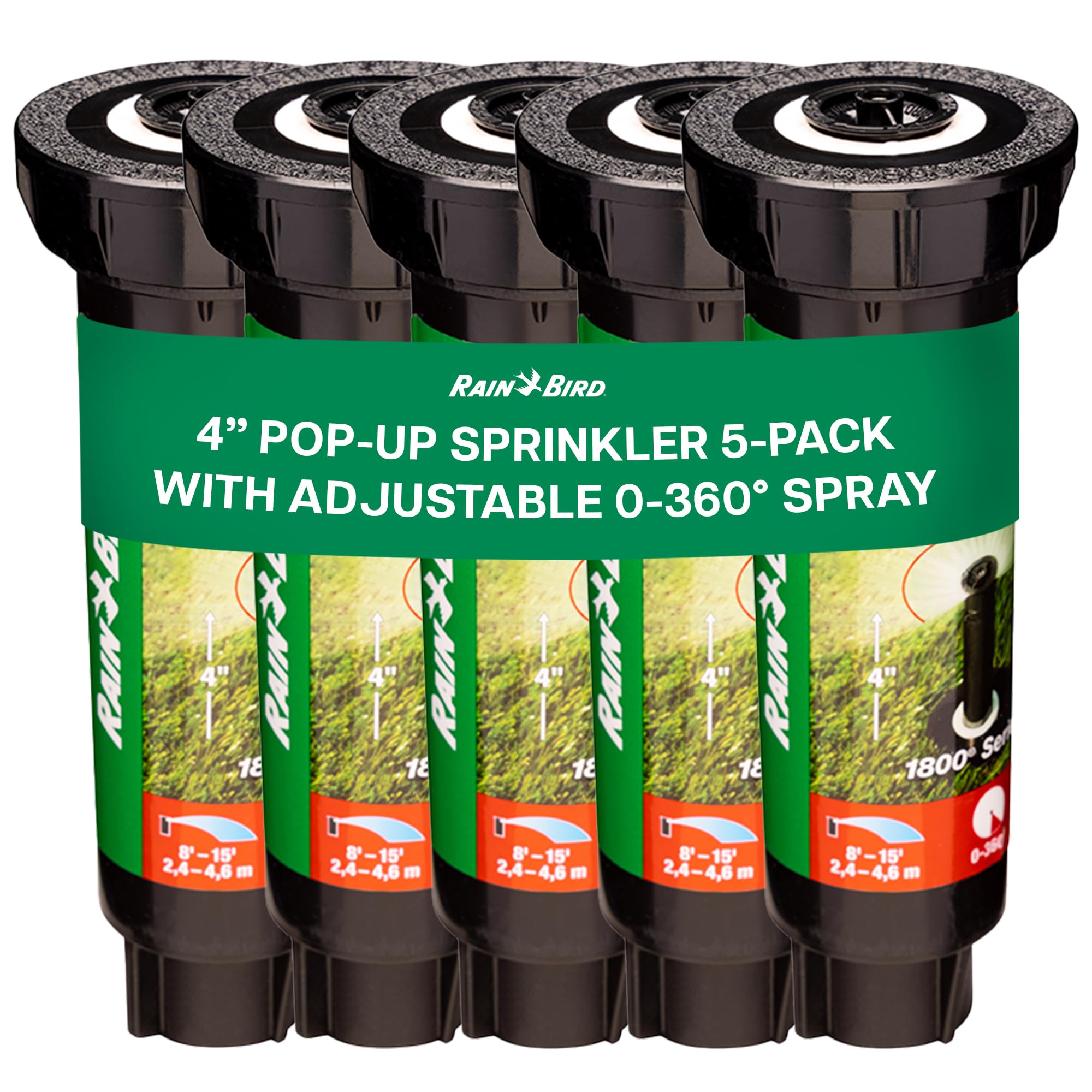 1804VAN - 4" Professional Pop-up Sprinkler - 5 Pack - Adjustable Pattern (0 to 360 Degrees)
