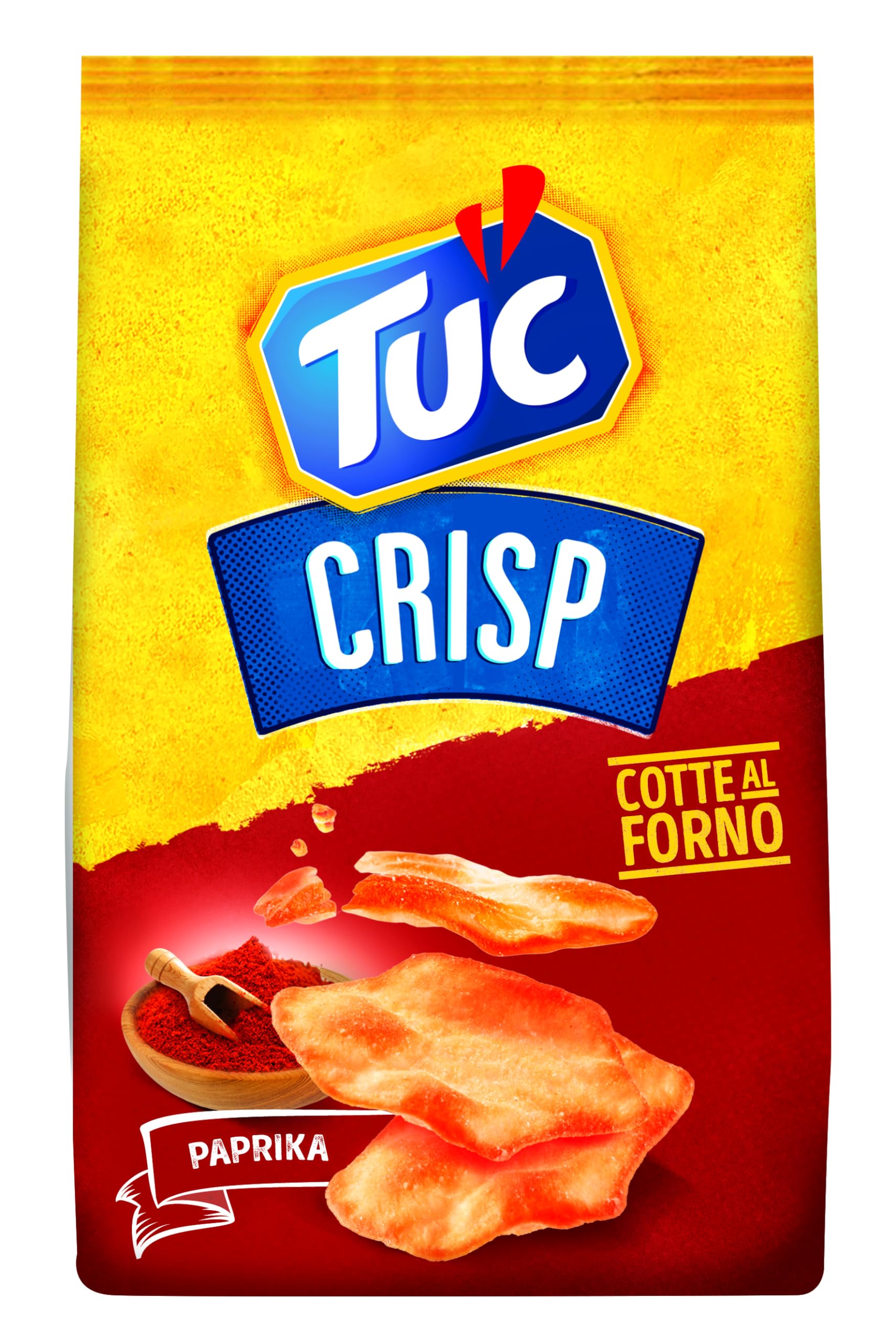 Tuc Crisp, Gusto Paprika, Sfogliatine Croccanti a Base di Patate cotte al Forno con Grano 100% Italiano, 100 g