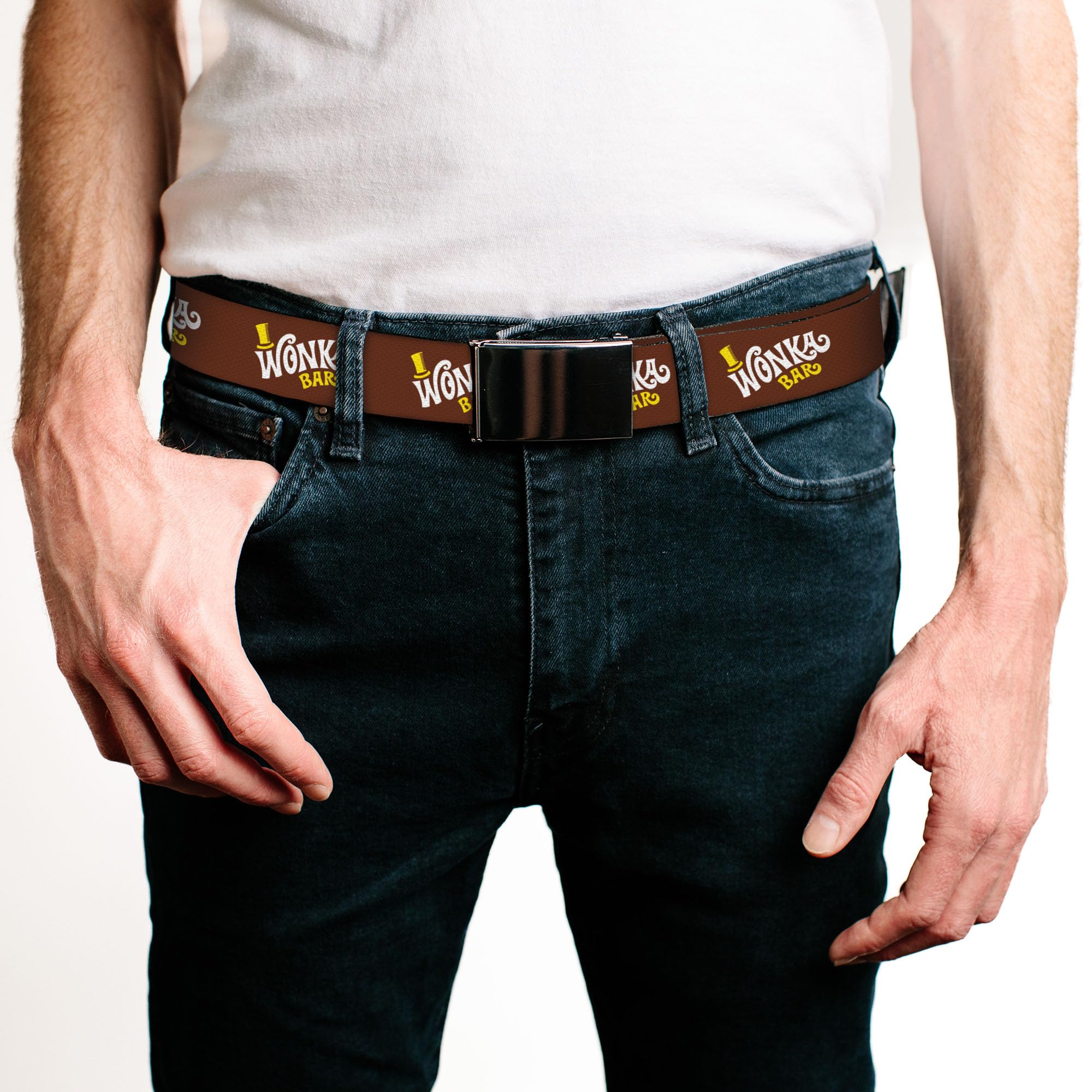 Buckle-Down Willy Wonka and the Chocolate Factory Flip Web Belt Wonka Bar Logo