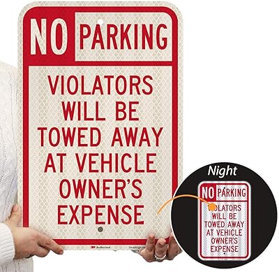 SmartSign - T1-1061-HI_12x18 No Parking - Violators Towed Sign By | 12