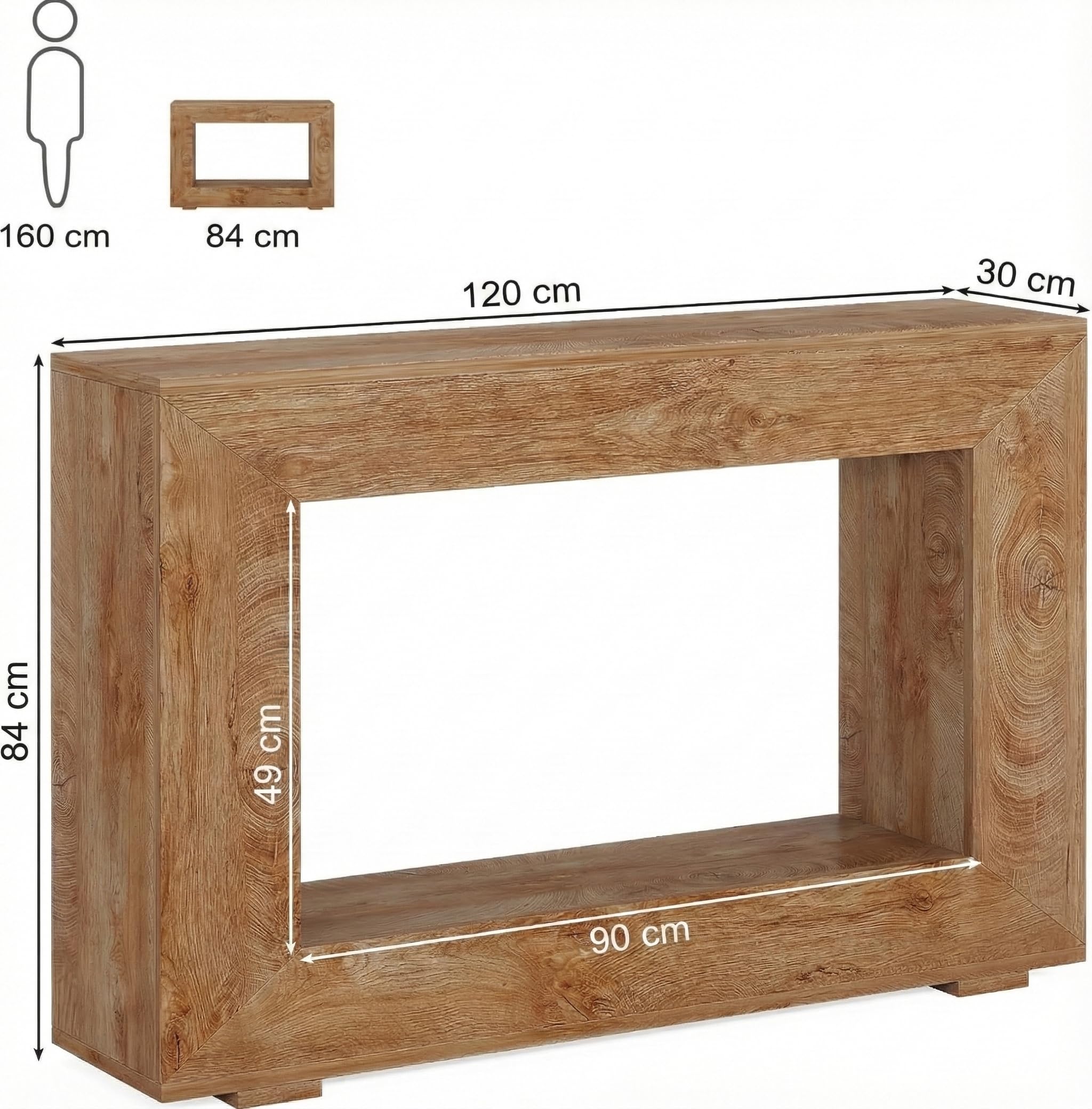 Lailang 120cm Mesa de Entrada, Aparador Entrada recibidor, Mueble recibidor Entrada, Mesa Consola Estrecha, Consola recibidor Madera, Recibidores Modernos, 120 x 30 x 84 cm, Natural Wood