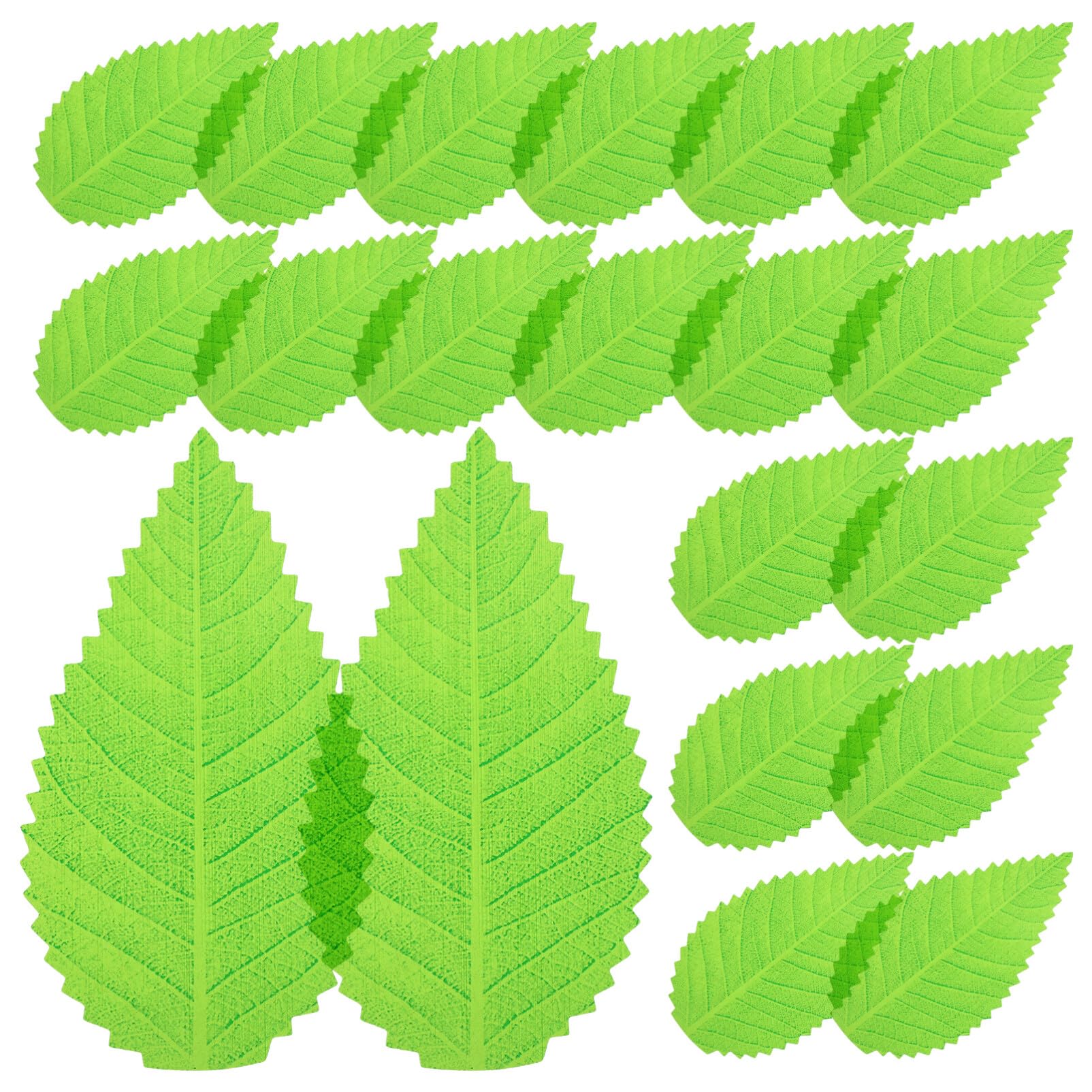 VOSAREA 200 Pcs Artificial Leaf Sushi Plate Decoration Fake Green Leaves Sashimi Serving Tray Sushi Dish Platter Ornaments for Japanese Restaurant Decor