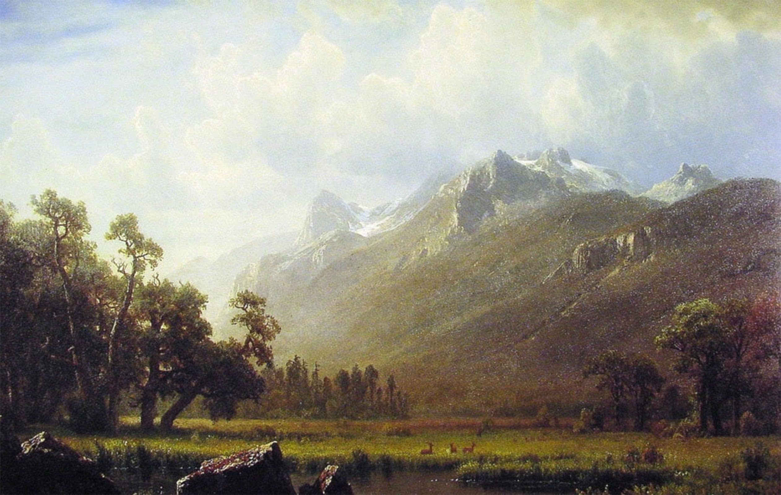 SERENDIPITP Vintage Picture Print on Canvas Wall Art Poster the Sierras Near Lake Tahoe California by Albert Bierstadt Artwork Print Poster for Wall Decor 60x90cm