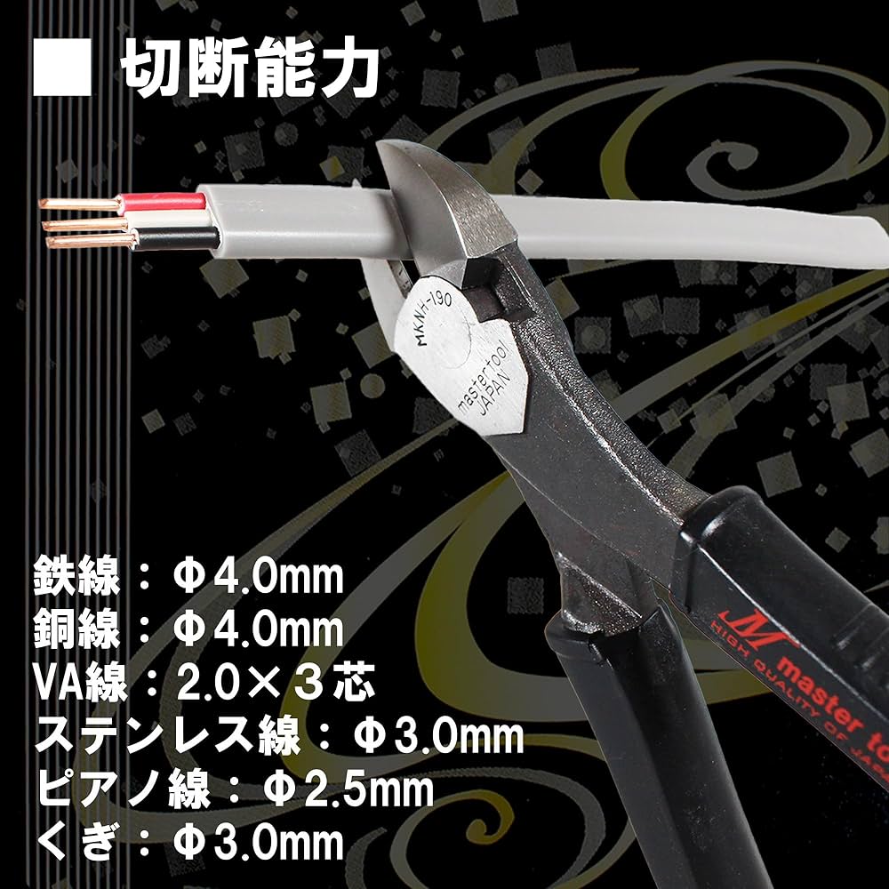 Amazon | MASTER TOOL 電工偏芯ニッパー強力刃 （MKNH190