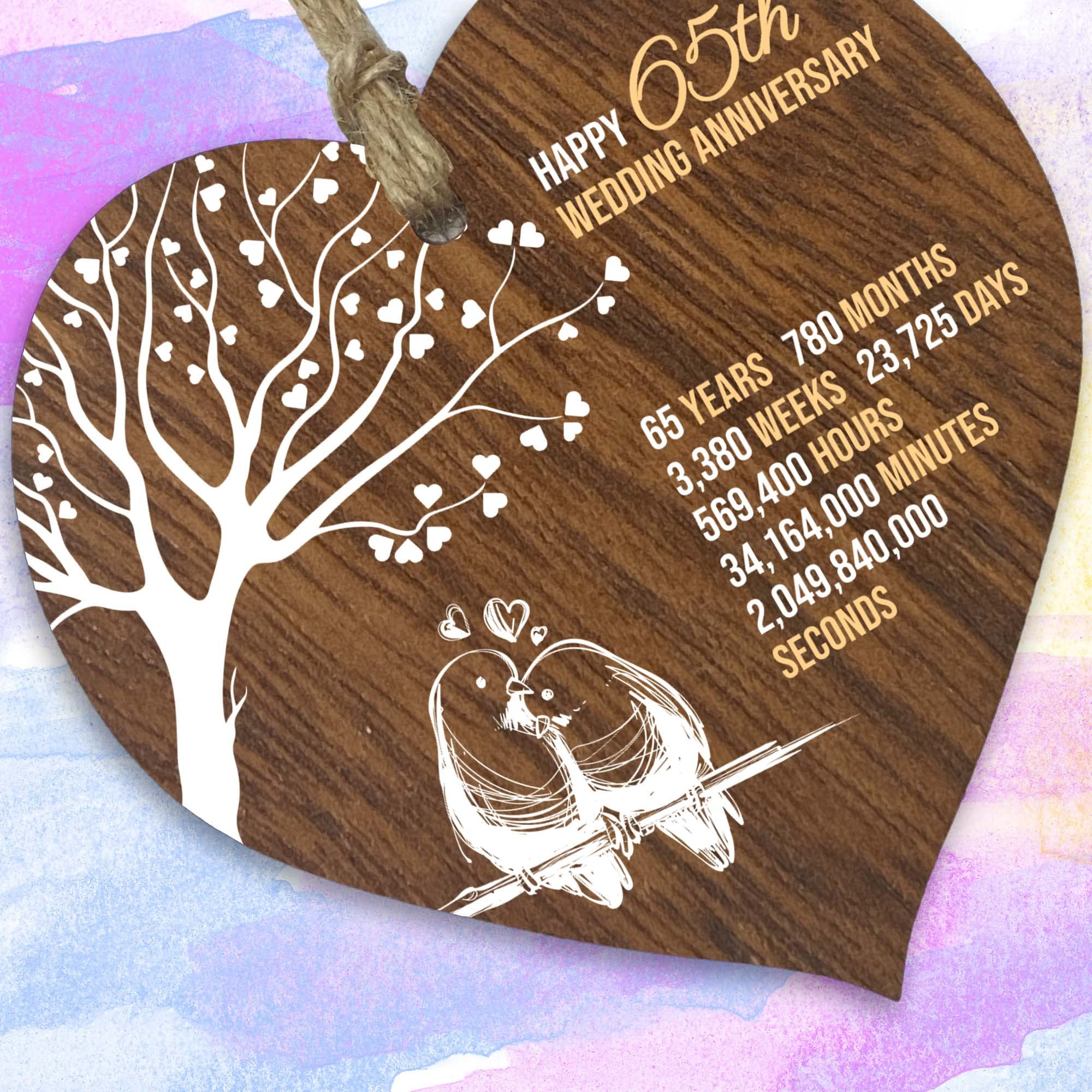 Plaque En Bois En Forme De Cœur Pour 75e Anniversaire De
