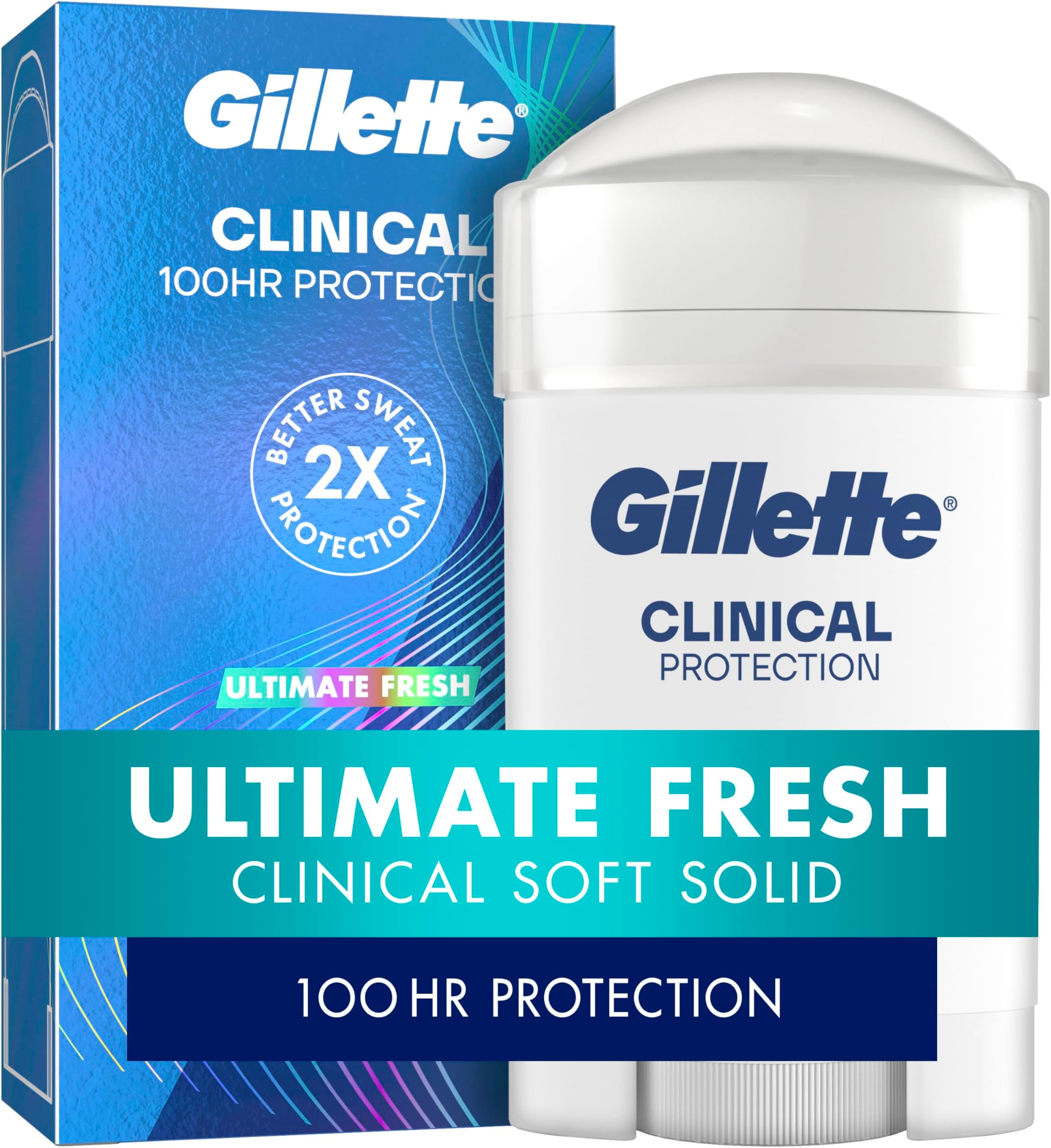 Gillette Clinical Advanced Solid for Long Lasting Sweat Protection, Crisp Fresh Scent, 2.6 Ounce (Packaging May Vary)