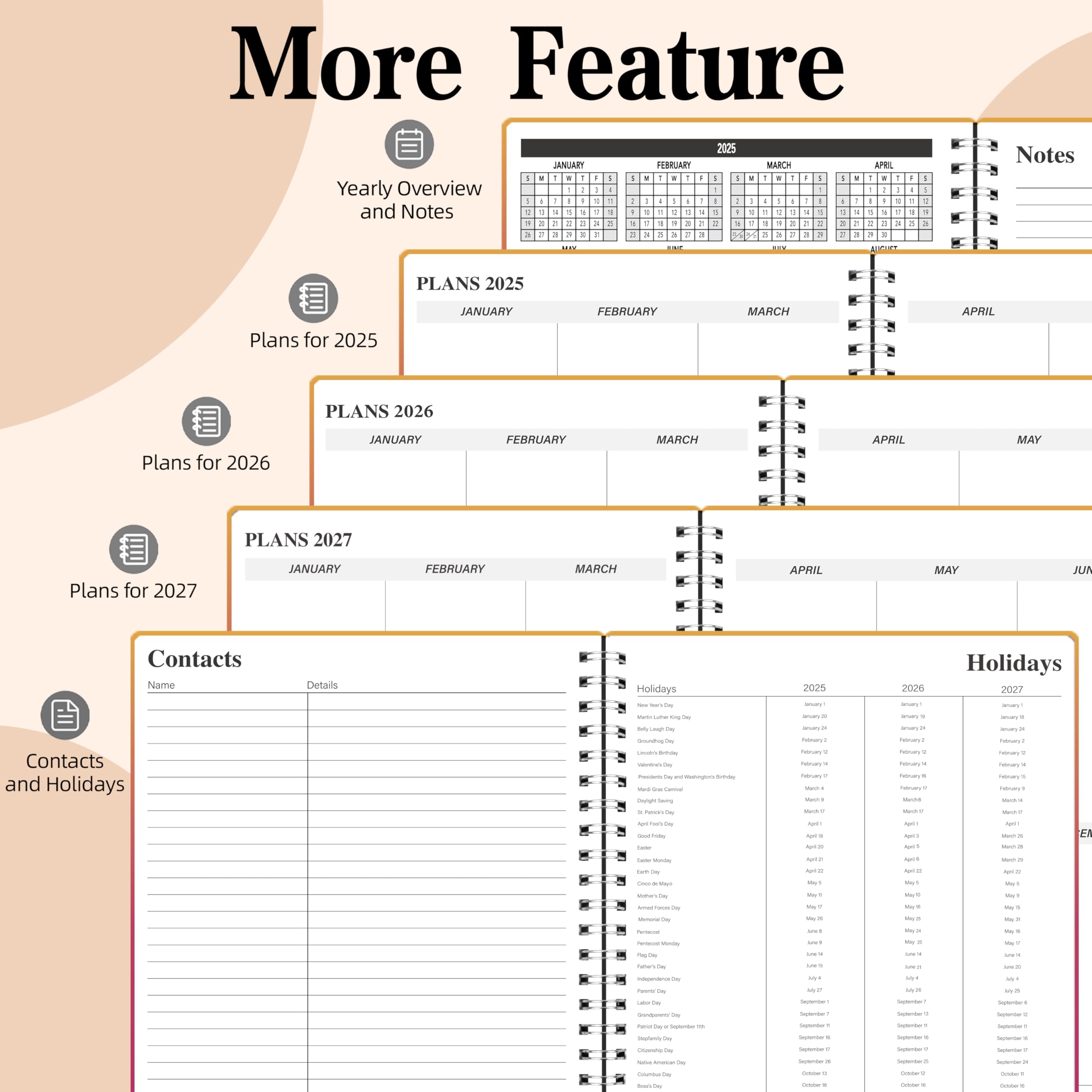 KMQOY Monthly Planner 2026, Monthly Calender Covering Jan 2026, Jun 2027, 18 Months Planner with Habit Tracker, 7.2" x 9.5" - Image 2