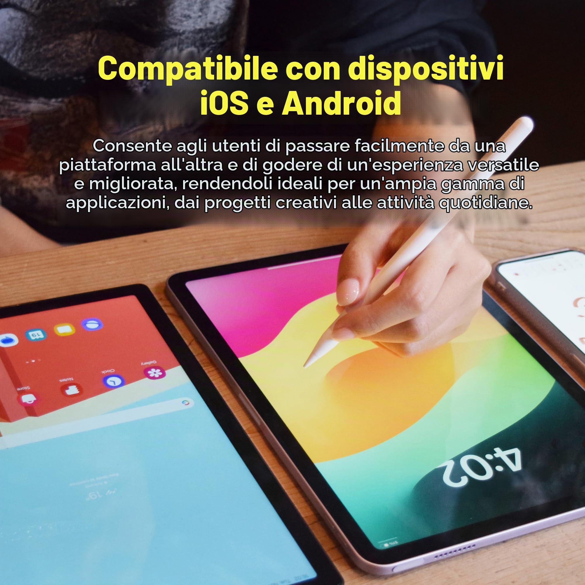 Adonit Dash SE (nero), attacco magnetico e lunga durata della batteria di 10 ore, penna stilo per scrittura/disegno, compatibile con la maggior parte dei dispositivi iOS, iPadOS e Android