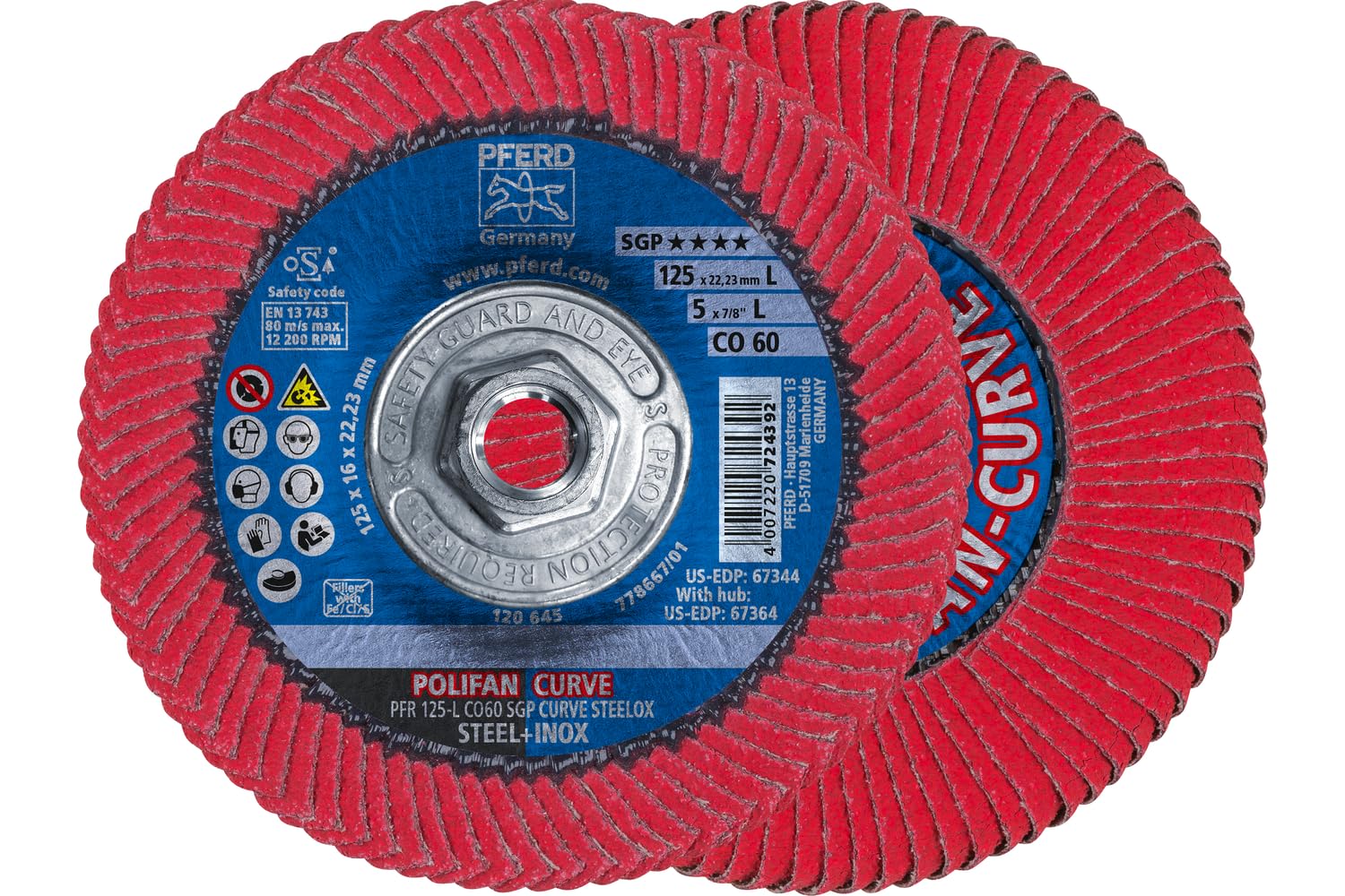 PFERD Flap Disc - 4.5" Ceramic Oxide for Welding -13