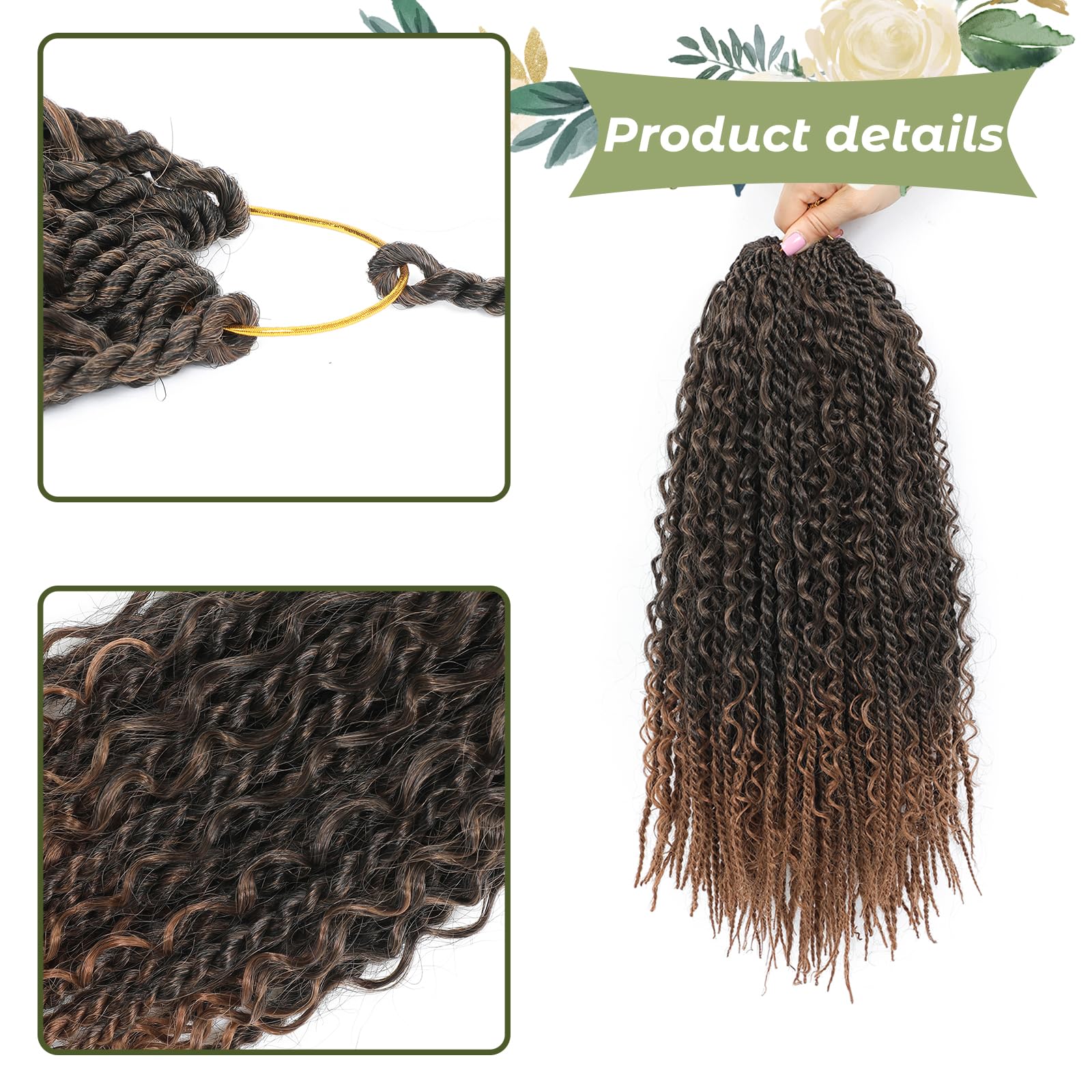 Boho Senegalese Twist Crochet Hair 8 Packs Pre Looped Goddess Island Passion Twist Crochet Braids Hair Extensions for Black Women (1B/30 - Image 4