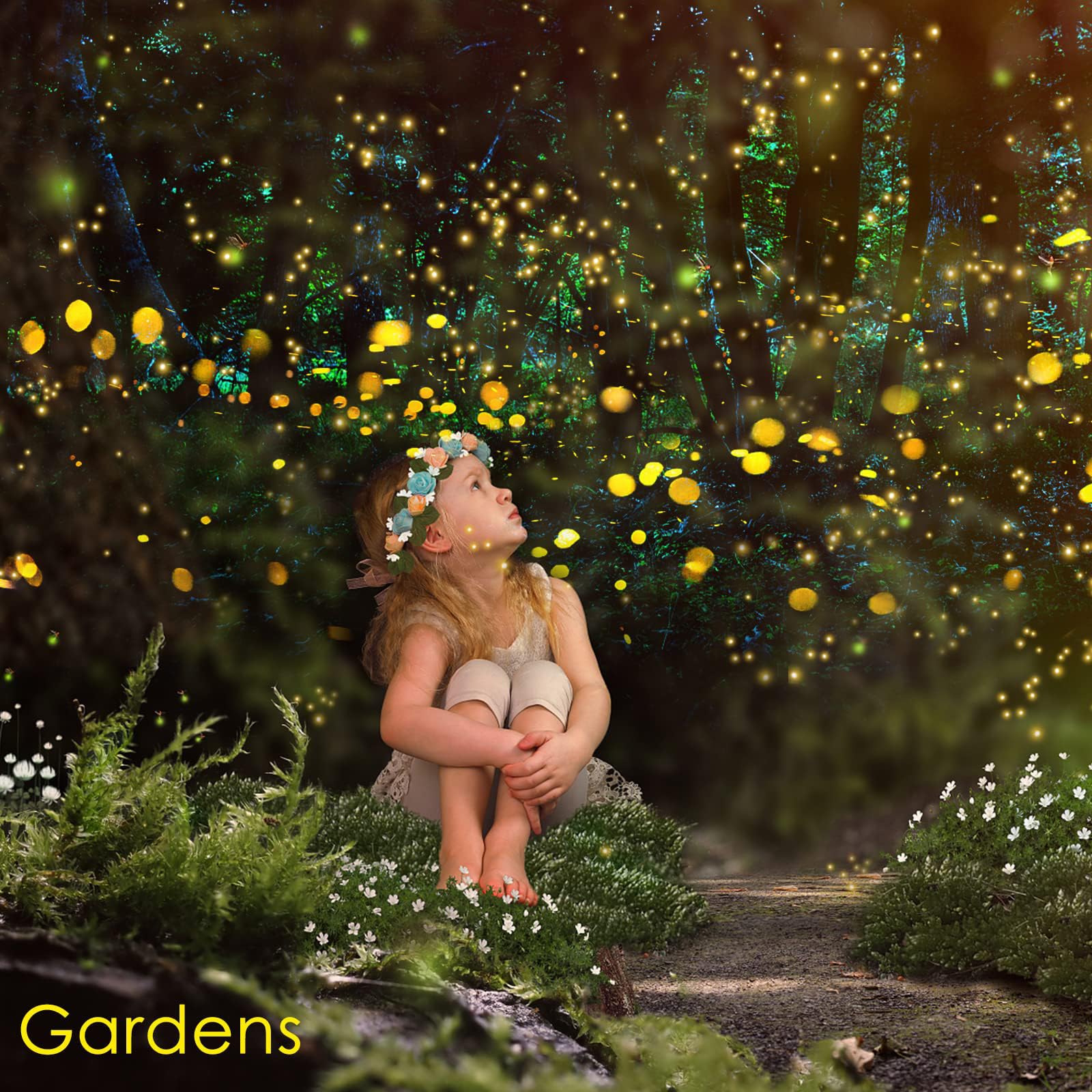 Proiettore Stellare Firefly con Luci da Giardino, Proiettore Mobile per Esterni con Telecomando, Angolo di Proiezione Regolabile a 135°, Impostazioni Timer, Faretto Paesaggistico Firefly