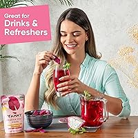 Vista 3 de Yammy Chips de fruta de dragón secos para refrescos, aperitivo saludable de superalimento de 1 ingrediente, crujiente como trozos de fruta de dragón