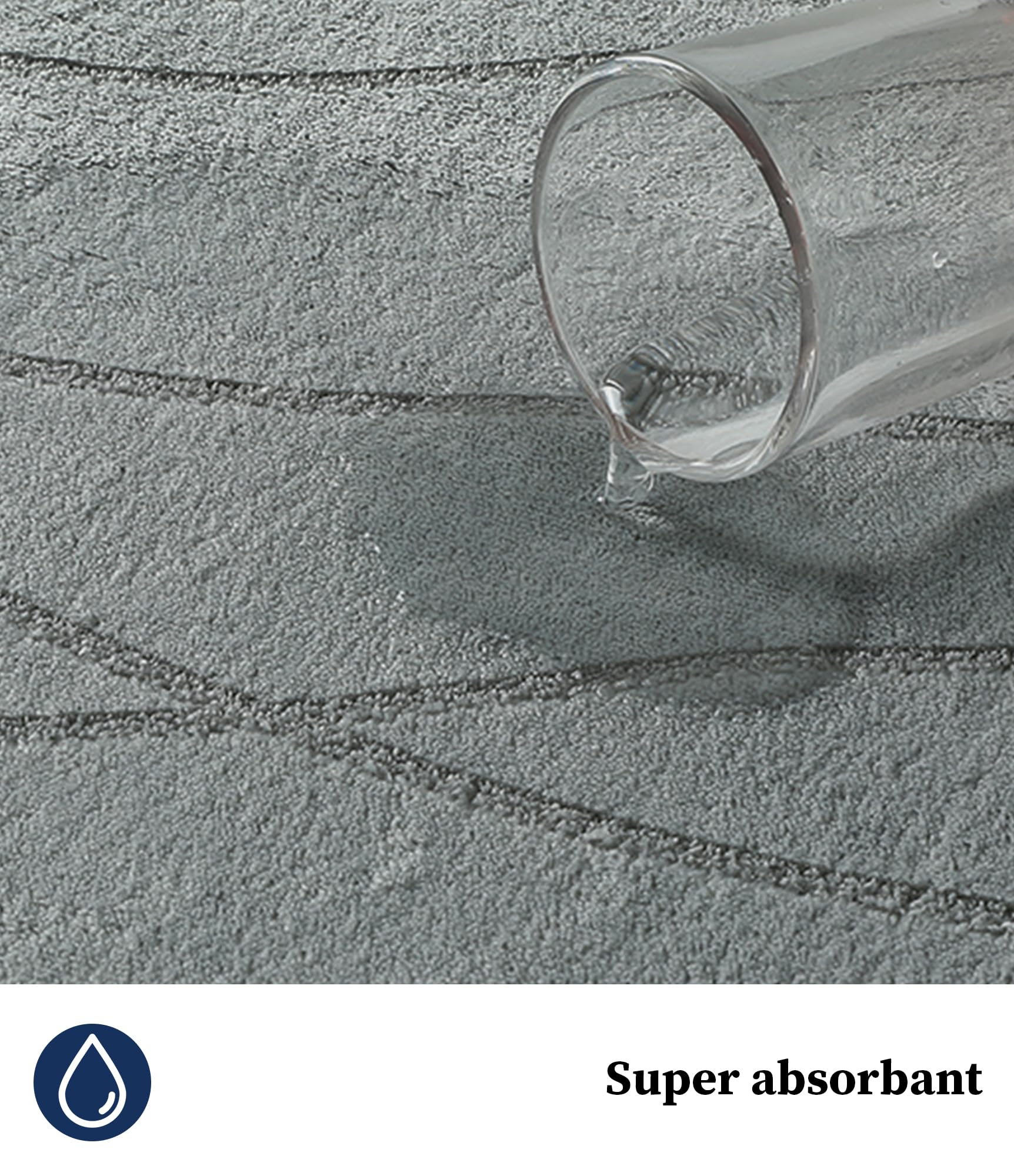chakme Alfombra de baño de espuma viscoelástica antideslizante, lavable, suave, absorbente, para baño, color gris, 60 x 150 cm