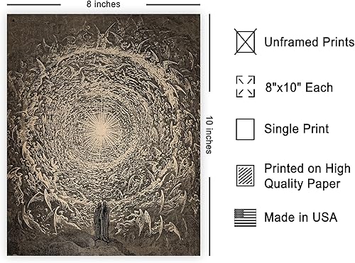 Miniatura 2 de Poster Master Póster vintage de Gustave Dore  Impresión retro de la visión empírea  Arte de rosa blanca  Regalo para hombres y mujeres  Gran