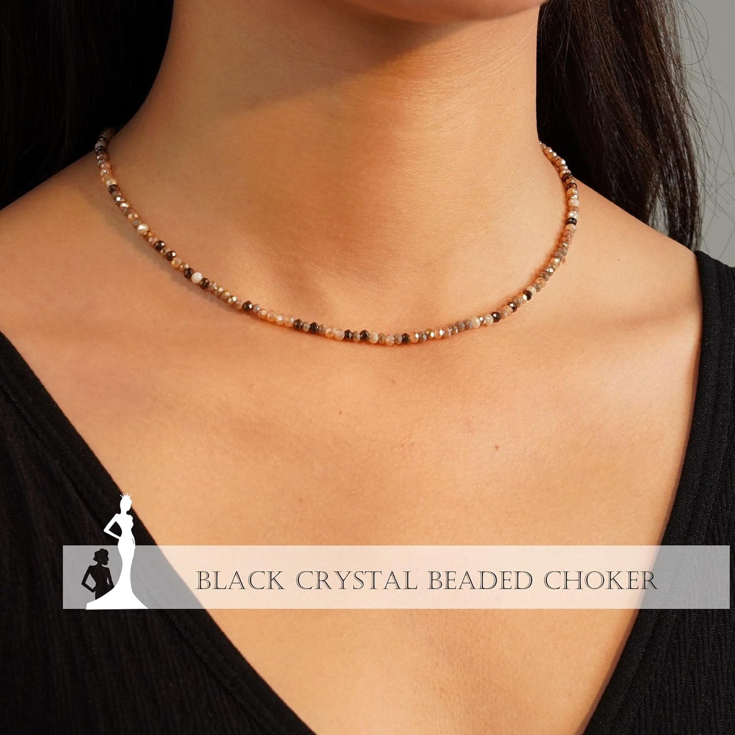 JSJOY Tiny Crystal Beaded Choker Necklaces for Women Colorful Beaded Necklace Dainty Choker Necklaces Simple Boho Jewelry Gifts for Teens Handmade Bead Necklaces Gifts - Image 4