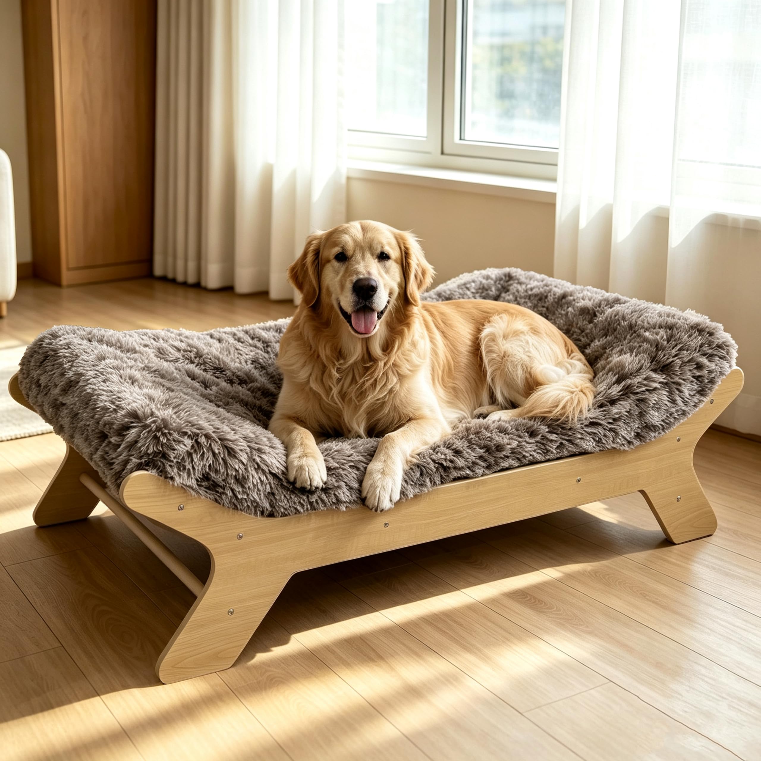 HEAVE SPROUT XL Size improve Dog Bed Natural Finish