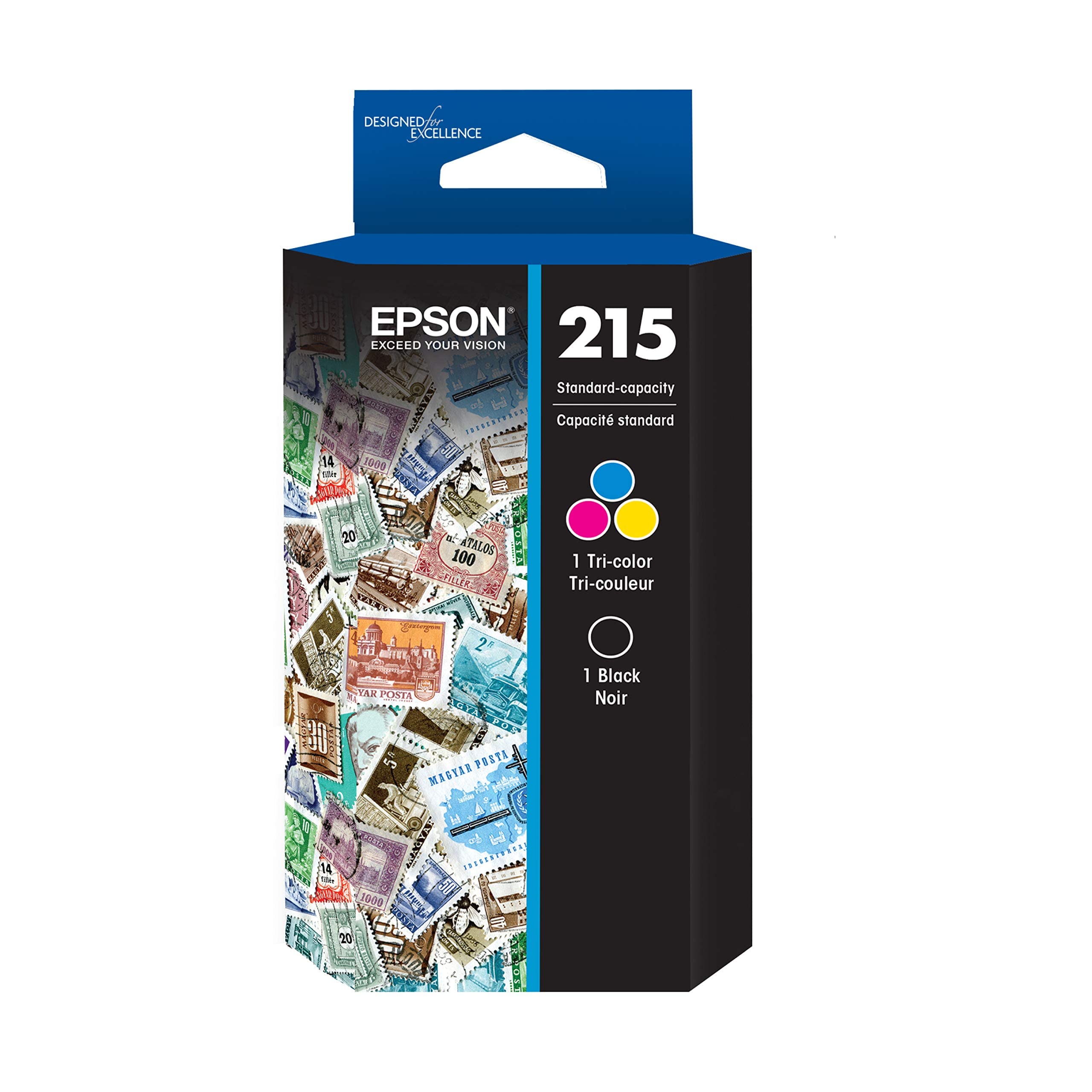 215 Ink Standard Capacity Black & Color Cartridge Combo Pack (T215120-BCS) Works with WorkForce WF-100, WF-110, EC-110