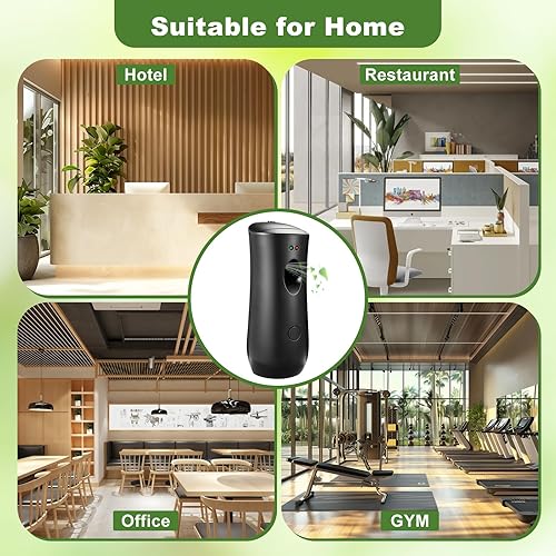 Miniatura 7 de Paquete de 12 dispensadores automáticos de ambientador, montado en la pared o de pie, dispensador de ambientador automático rociador de aerosol para