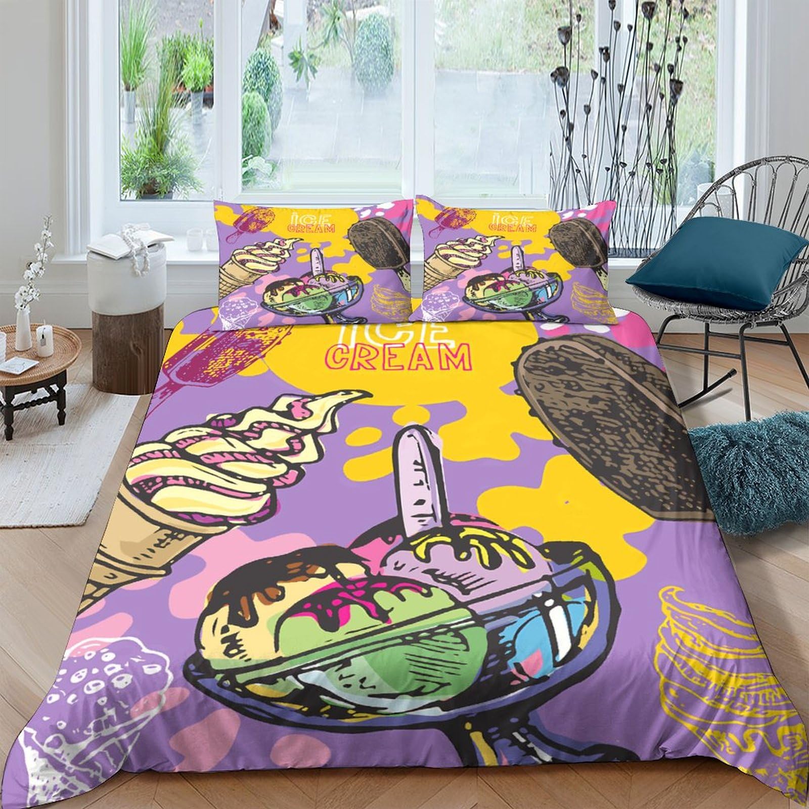 Housse de couette avec fermeture éclair motif glace pour en finir avec la corvée de lit