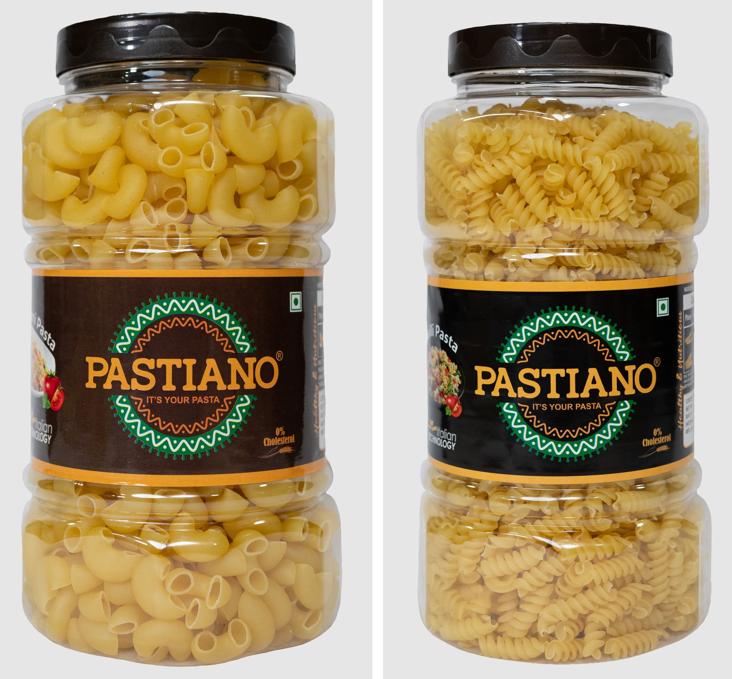 Pastiano Fusilli & Macaroni Pasta Jars (100% Durum Wheat Pasta, No MSG, No Maida, Vegetarian)- 500 Gms Each-image-5