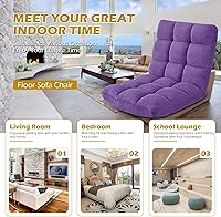 Vista 57 de Silla plegable para juegos de suelo de 14 posiciones, acolchada y ajustable, con algodón transpirable y terciopelo coral agradable a la piel