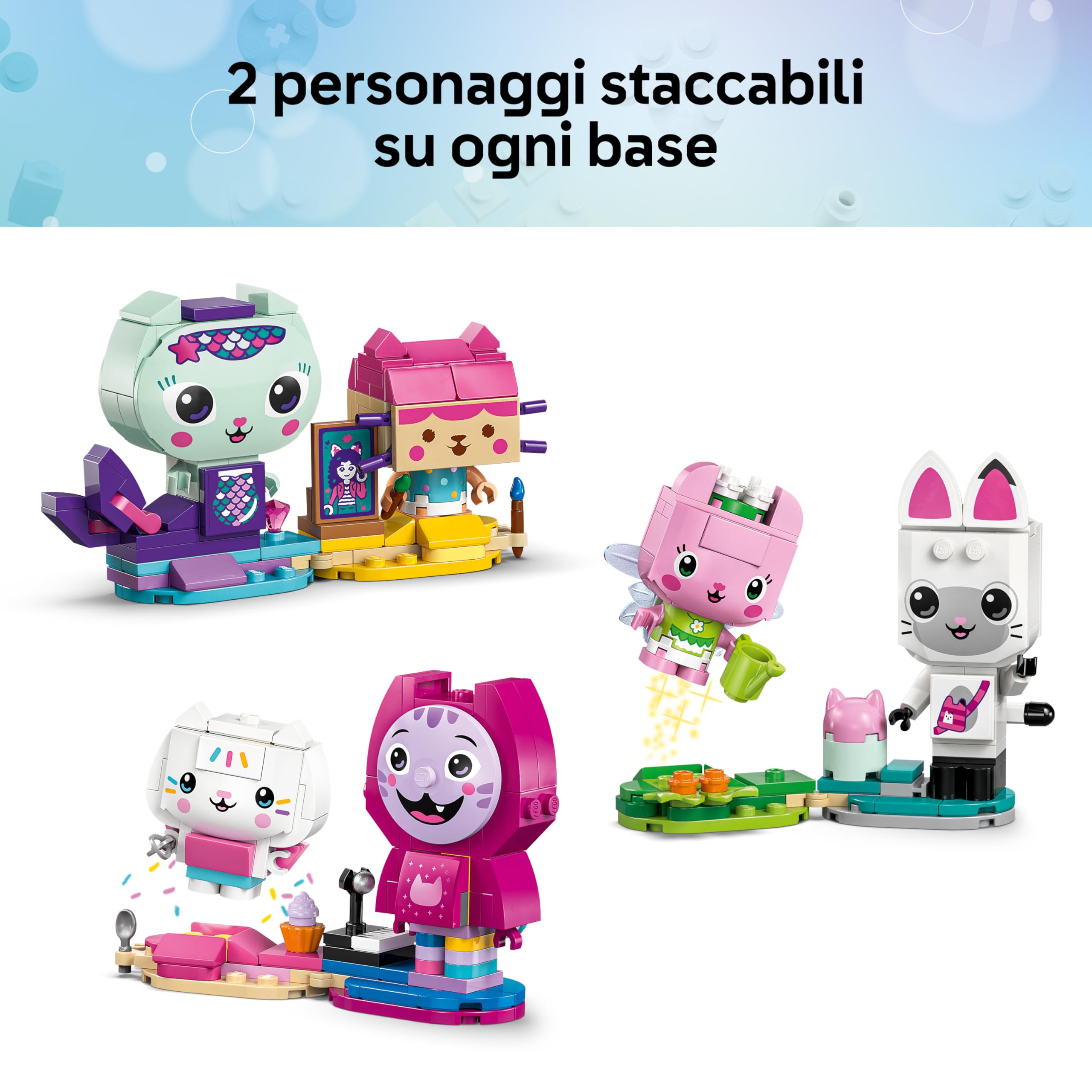 LEGO La Casa delle Bambole di Gabby Gli Amici Gattini di Gabby - Gioco Creativo con 6 Animali Giocattolo tra cui Siregatta e Gattina Fatina con Supporti - Regalo per Bambine e Fan da 6 Anni - 11215