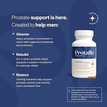Prostate Supplements for Men - Supports Urinary Flow & Bladder Control | Probiotics + Black Walnut, Nettle, Turmeric, Lycopene, Pumpkin Seed, Vitamin D3 & K2, Zinc + Selenium, 60 Caps