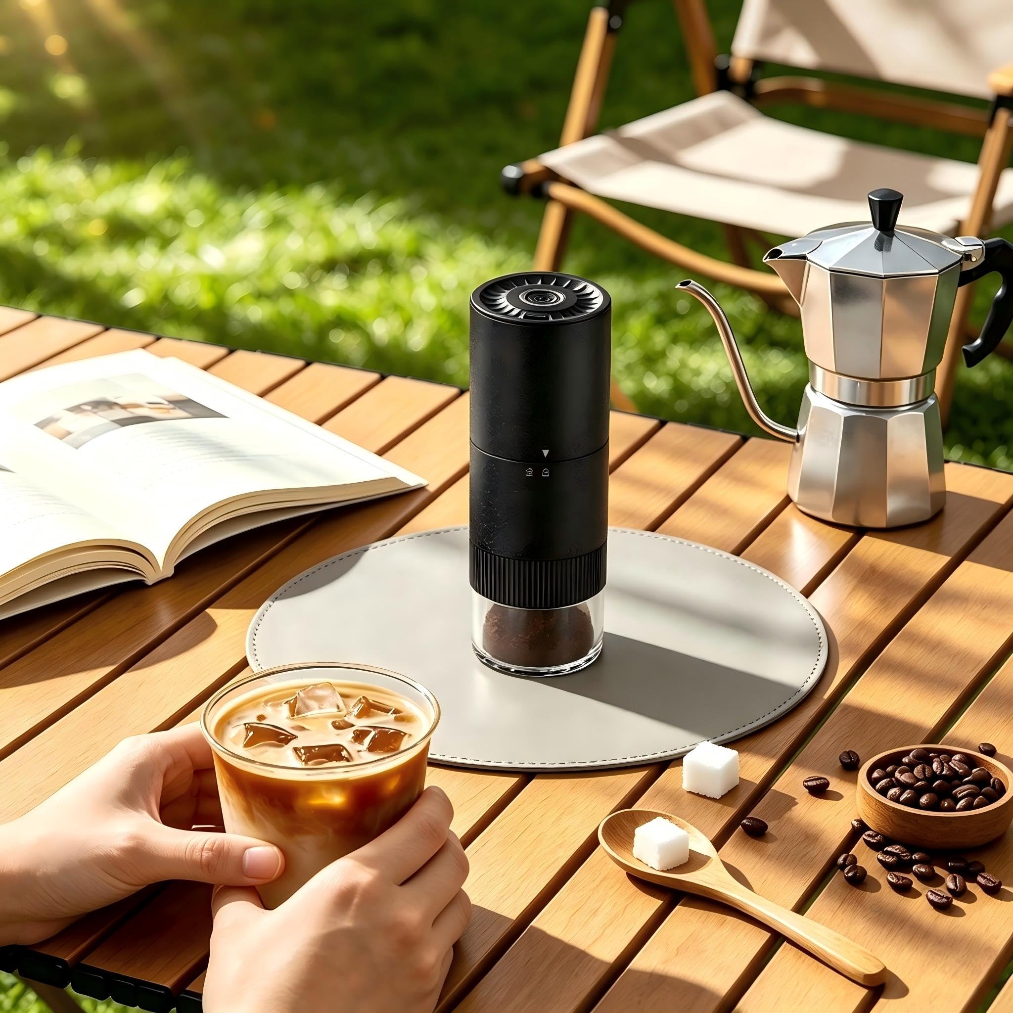 Molinillo de café eléctrico con esfera interna continua, rebaba CNC de doble rodamiento para molienda ultrafina de malla 50, motor silencioso con antiatascos inversos, capacidad de 20 g, se adapta a