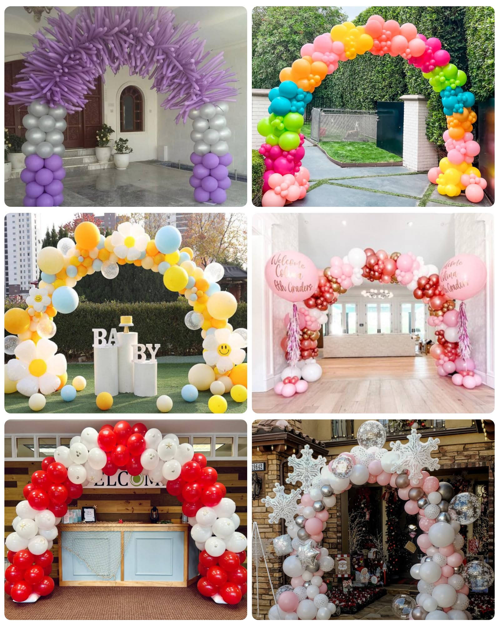 YALLOVE Kit di Supporto Per Arco a Palloncini Riutilizzabile, Telaio Regolabile Arco Palloncini Struttura per Matrimoni, Compleanni, Decorazioni per Feste, Facile da montare e Smontare