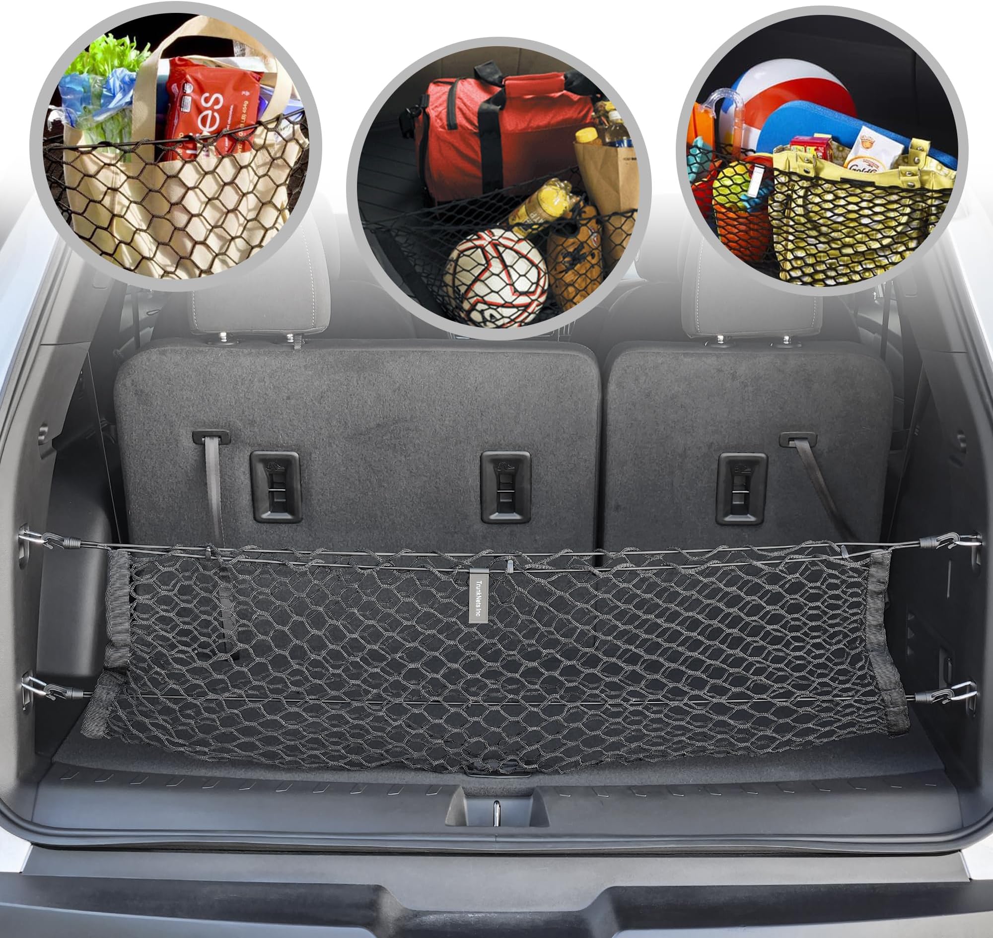 Envelope Style Trunk Mesh Cargo Net for Chevy Traverse 2018-2025 Car Accessories - Premium Trunk Organizers and Storage - Cargo Net for Truck - Best Carrier Organizer for Chevrolet Traverse