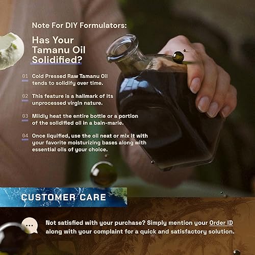 Miniatura 3 de ETHERVA Aceite de tamanu  Sin productos químicos  Aroma natural  Sin refinar, crudo, prensado en frío, solidifica en invierno  Origen indio orgánico