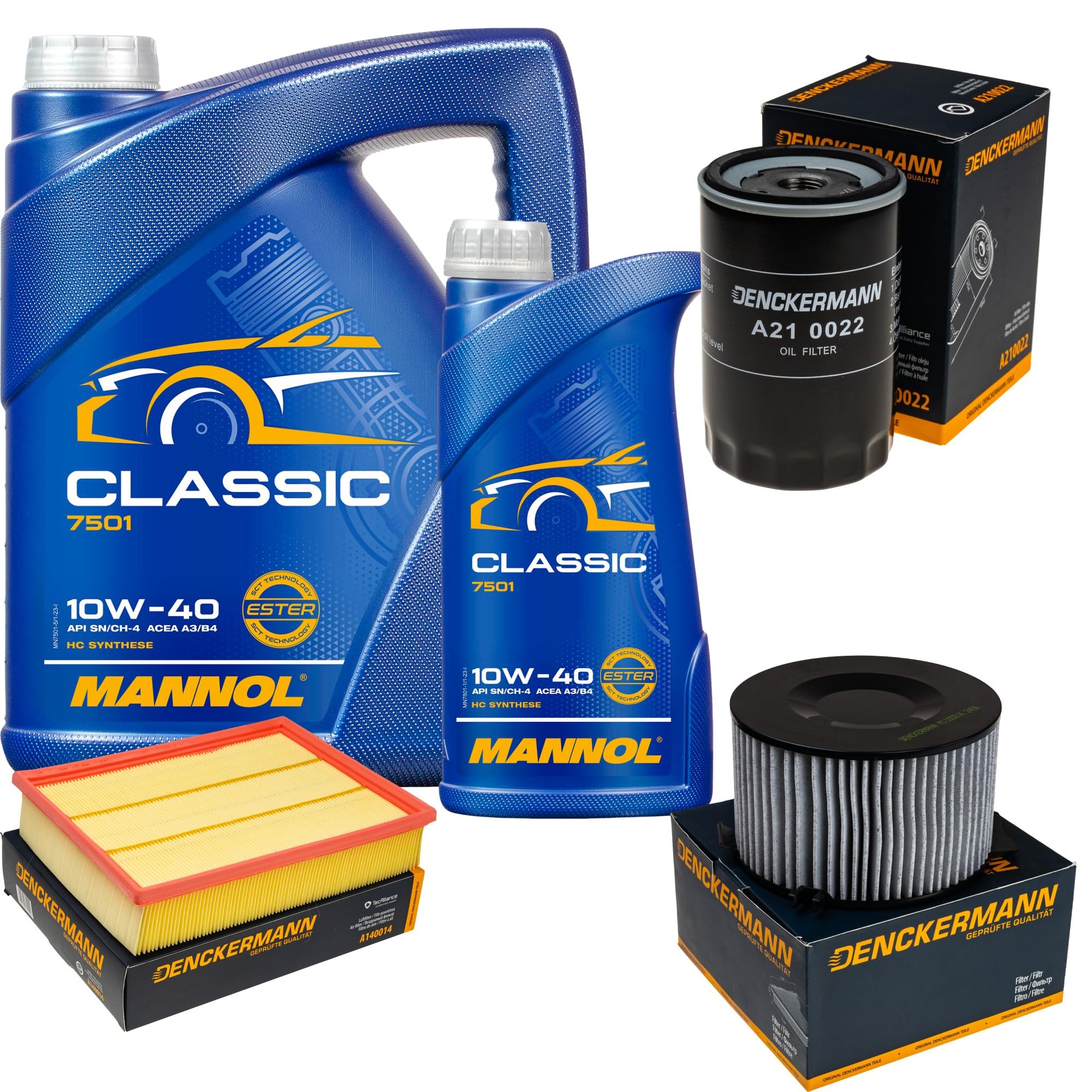 Pacchetto di ispezione Set di filtri con Classic 10W-40 6L, filtro dell'aria, filtro ai carboni attivi, filtro abitacolo