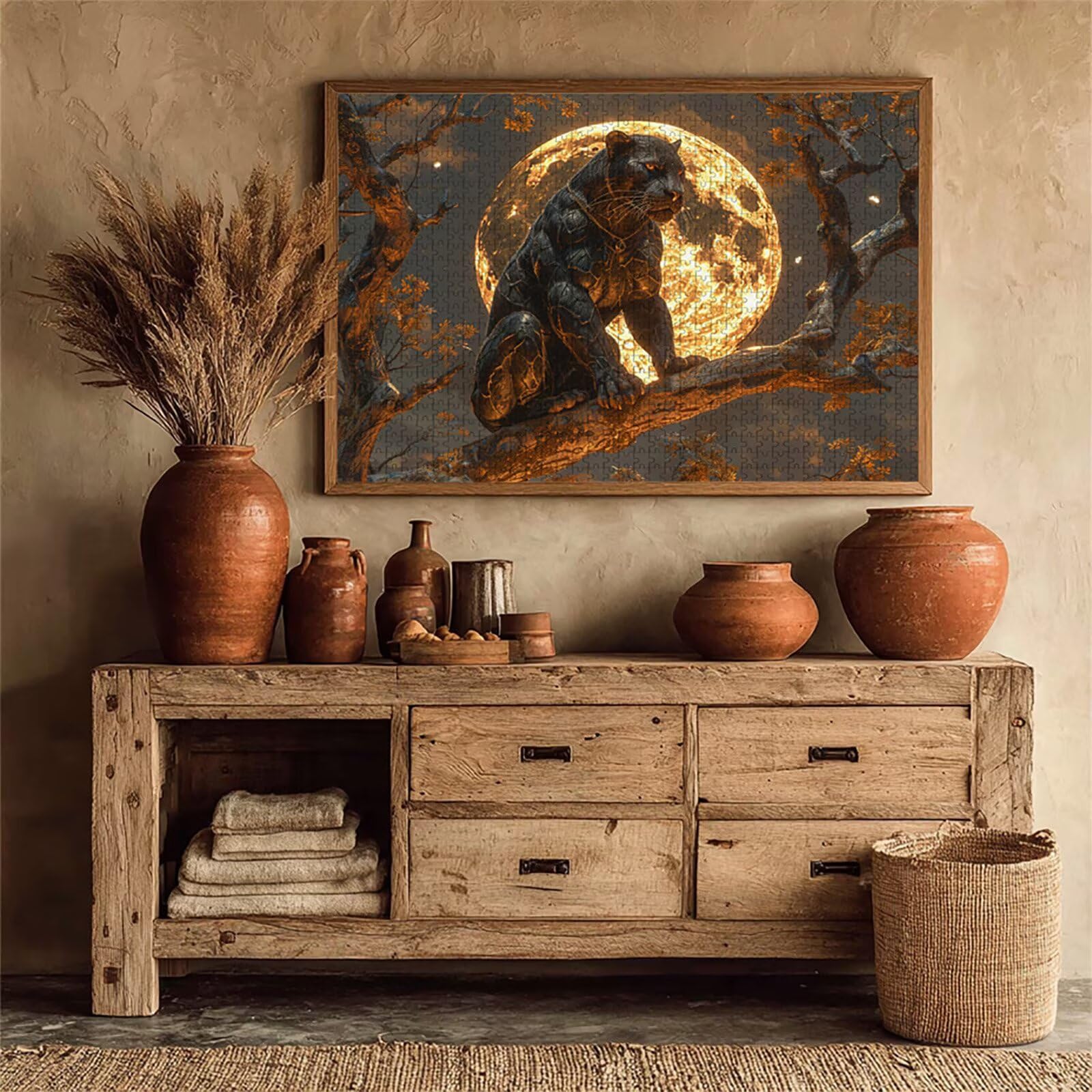 Puzzle 2000 elementów dla dorosłych, księżyc, drewniane puzzle, 99 x 70 cm, dla mężczyzn, kobiet, starszych seniorów, części ściśle do siebie pasują, dekompresja, dekoracja ścienna, prezenty dla