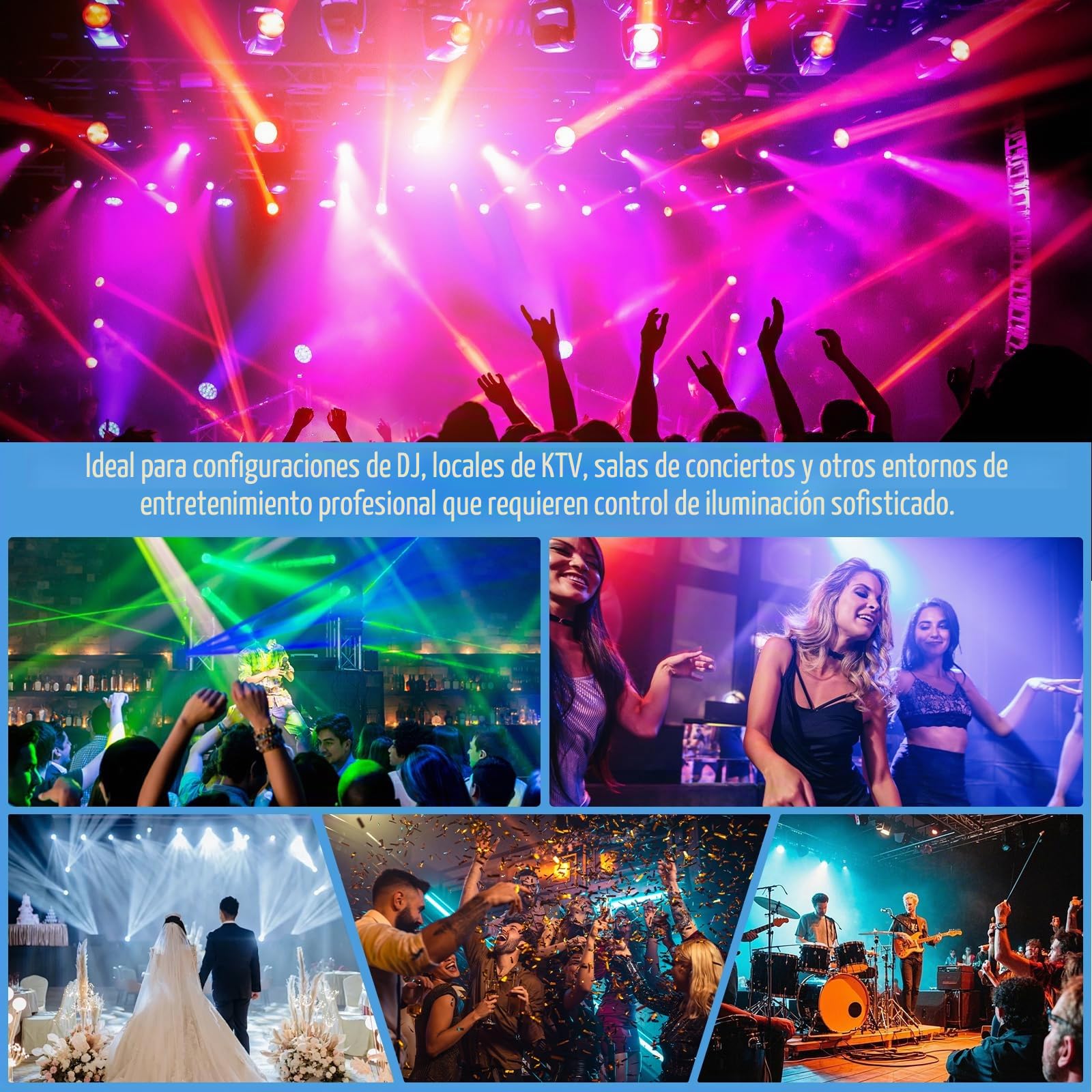 DMX512 Control de iluminación para escenarios, consola profesional de 192 canales para DJs, KTV y conciertos, sistema de control de iluminación inalámbrico
