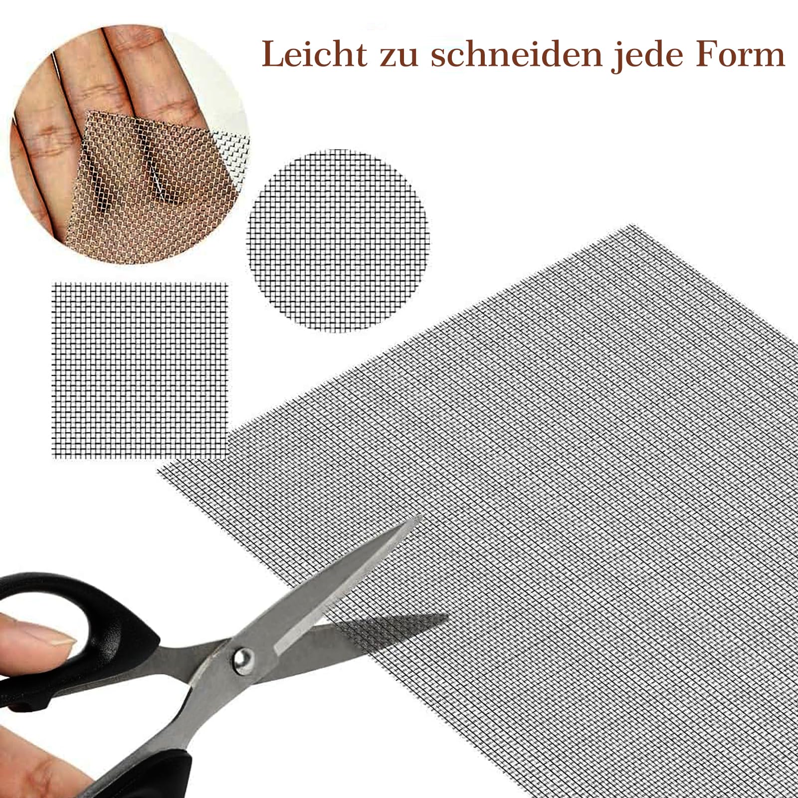 Yotache Drahtgitter Feinmaschig – 120x300 cm – 1,0/0,16 mm (Mw./Dr.)–schw. | 304 Edelstahl Fliegengitter Metall Meterware – Schutz vor Mäusen, Mücken & Fliegen – Rostfrei & Zuschneidbar