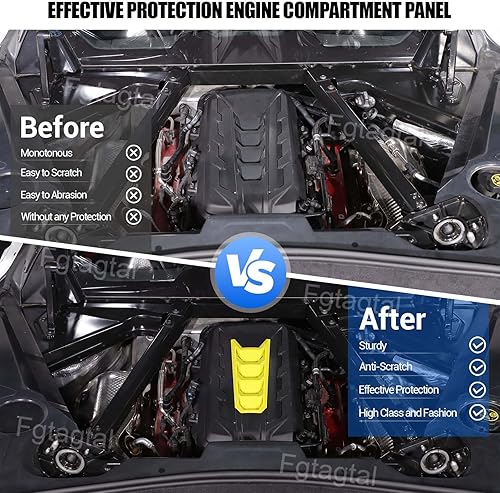Miniatura 8 de Cubierta del panel de cubierta del motor compatible con Chevrolet Corvette C8 2020-2024, accesorios de decoración de panel de compartimento de motor