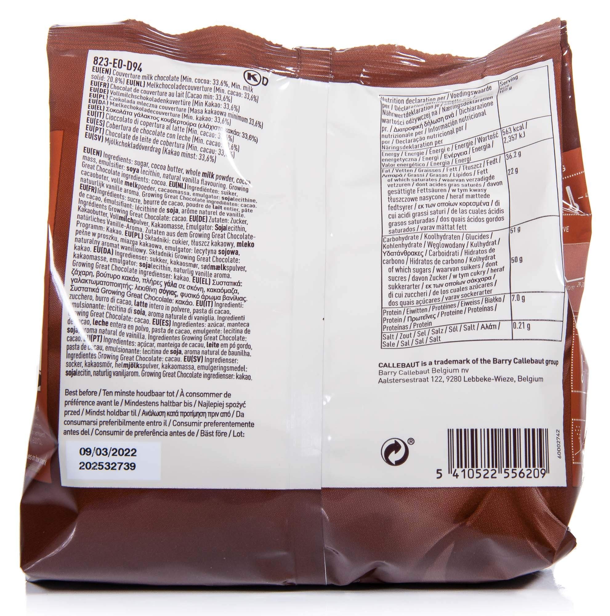 Callebaut 4 x 400g Bundle - Copertura di Cioccolato al Latte, Fondente & Bianco Belga - Finest Belgian Chocolate (Callets) Confezione da 4 x 400g