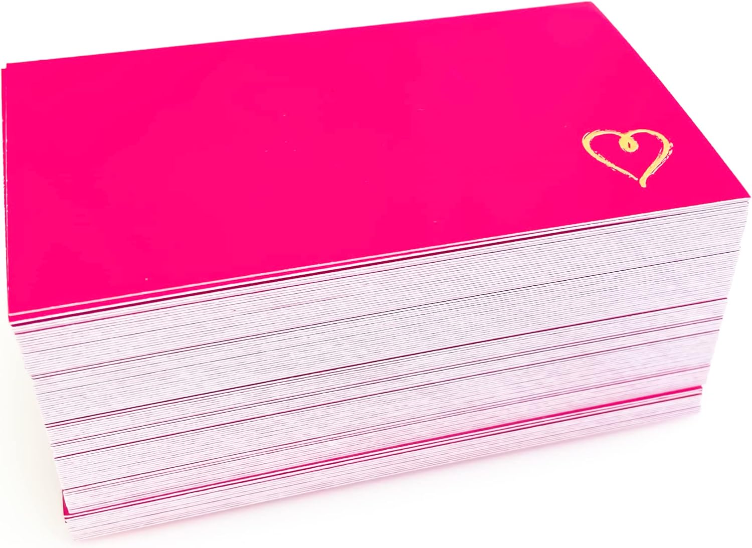 RXBC2011 100 Little Thank You Cards Gold Heart Design Bulk Thank you Notes for All Occasions 3.5 x 2 Inch hotpink - Image 6