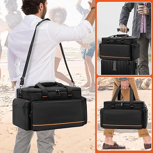 Miniatura 5 de Trunab Bolsa de archivos de cable para DJ con divisores ajustables, funda para laptop de 15.6 pulgadas, bolsa organizadora de conciertos para
