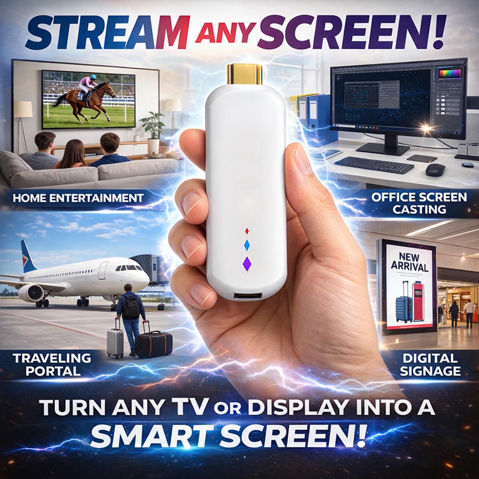 PUSOKEI TV Box Android 14.0, Smart TV Box ze Zdalnym Dostępem Głosowym, 2 GB RAM 16 GB ROM, 2,4G/5G WiFi, Dostęp do Wszystkich Stron Internetowych z Filmami, Urządzenie do Strumie