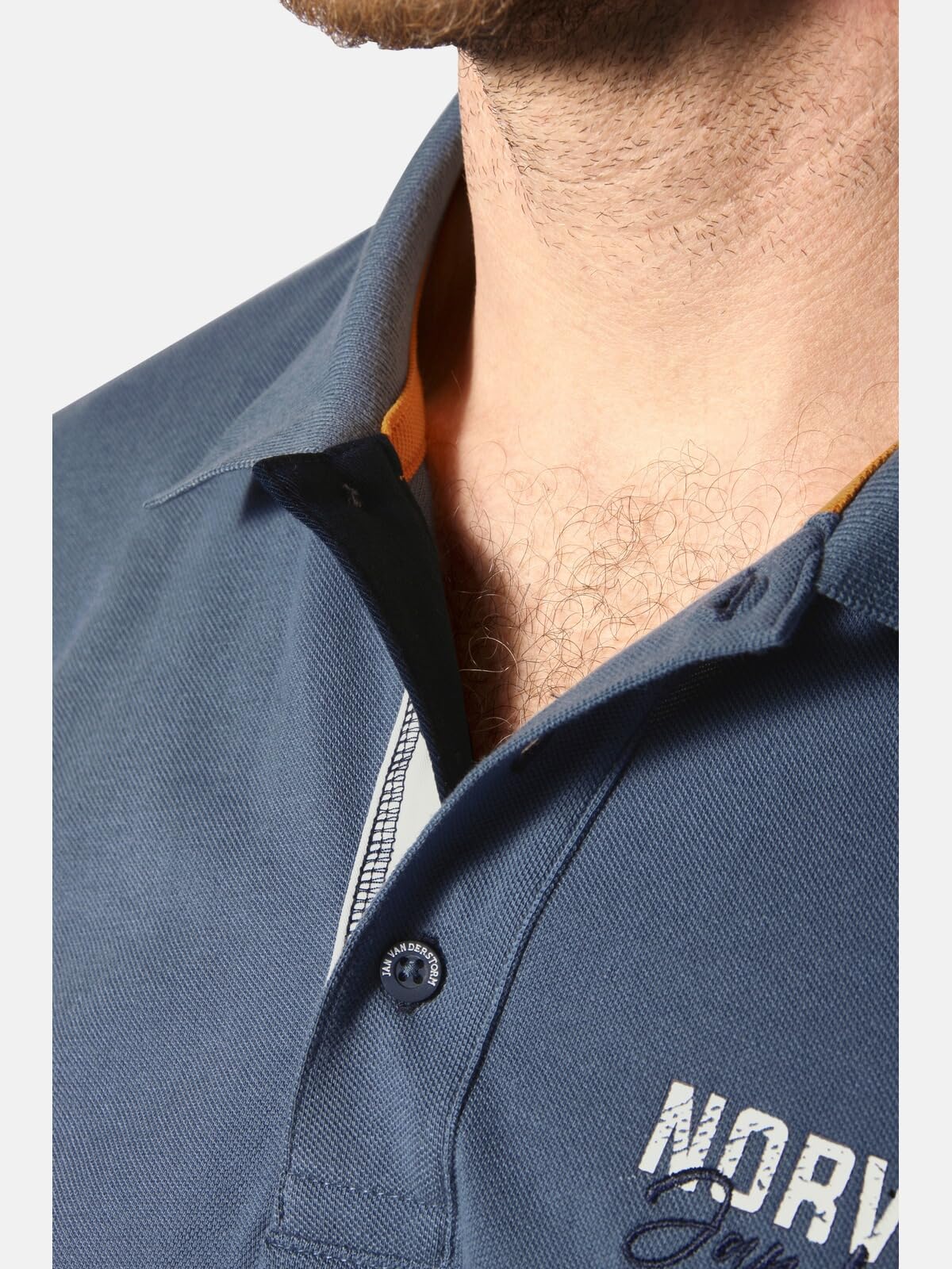 Jan Vanderstorm Herren Poloshirt Jakov | 100% Baumwoll-Piqué Shirt, Knopfleiste, atmungsaktives Kurzarm-Design, nordischer Casual-Look, große Größen L–7XL