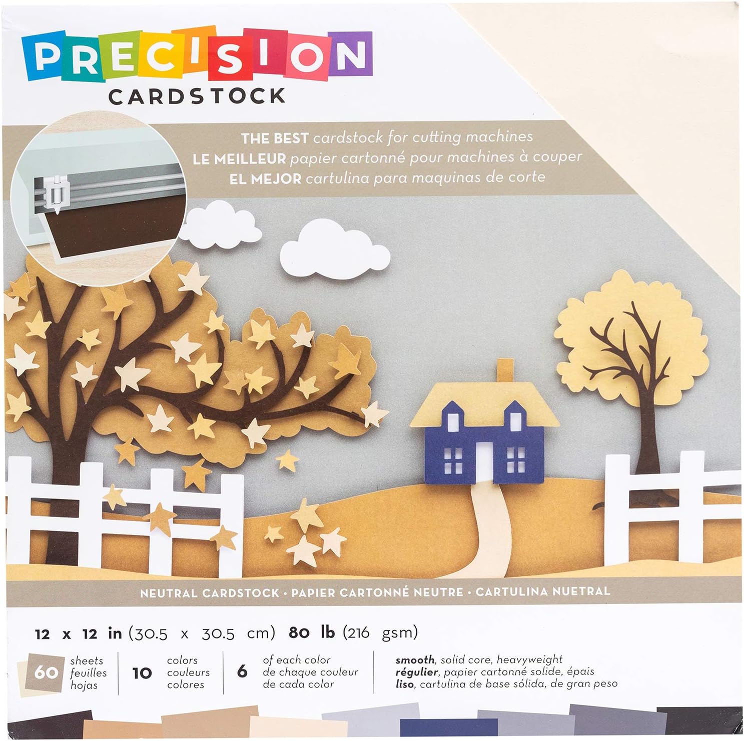 AMERICAN CRAFTS CARDSTOCK Pack 12X12, Neutral/Smooth, One Size