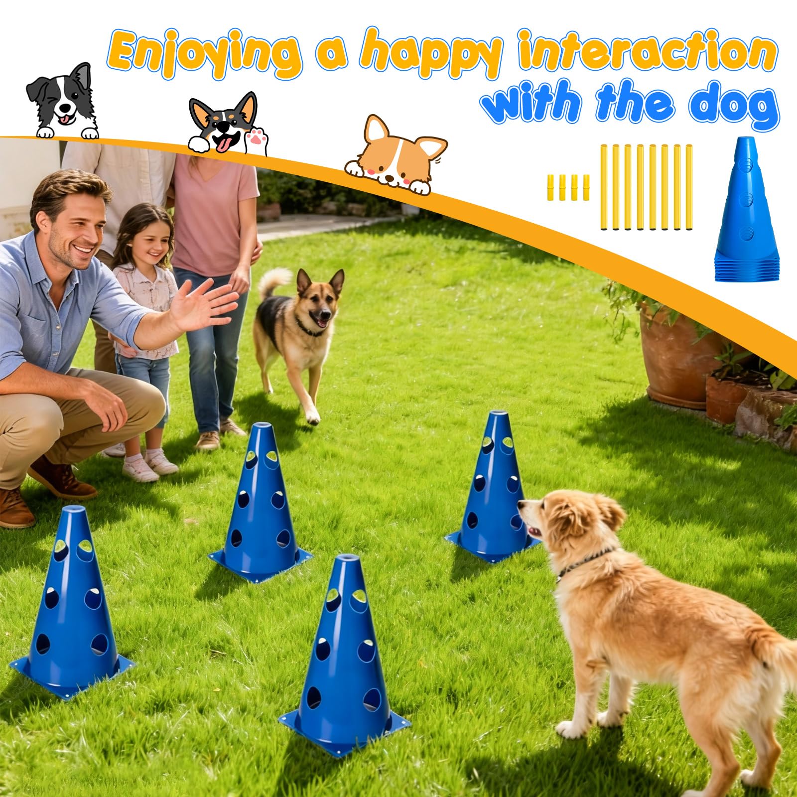 Set di 6 agility per cani, cavaletti, cani, hobby, ostacoli, ostacoli, hobby, horsing