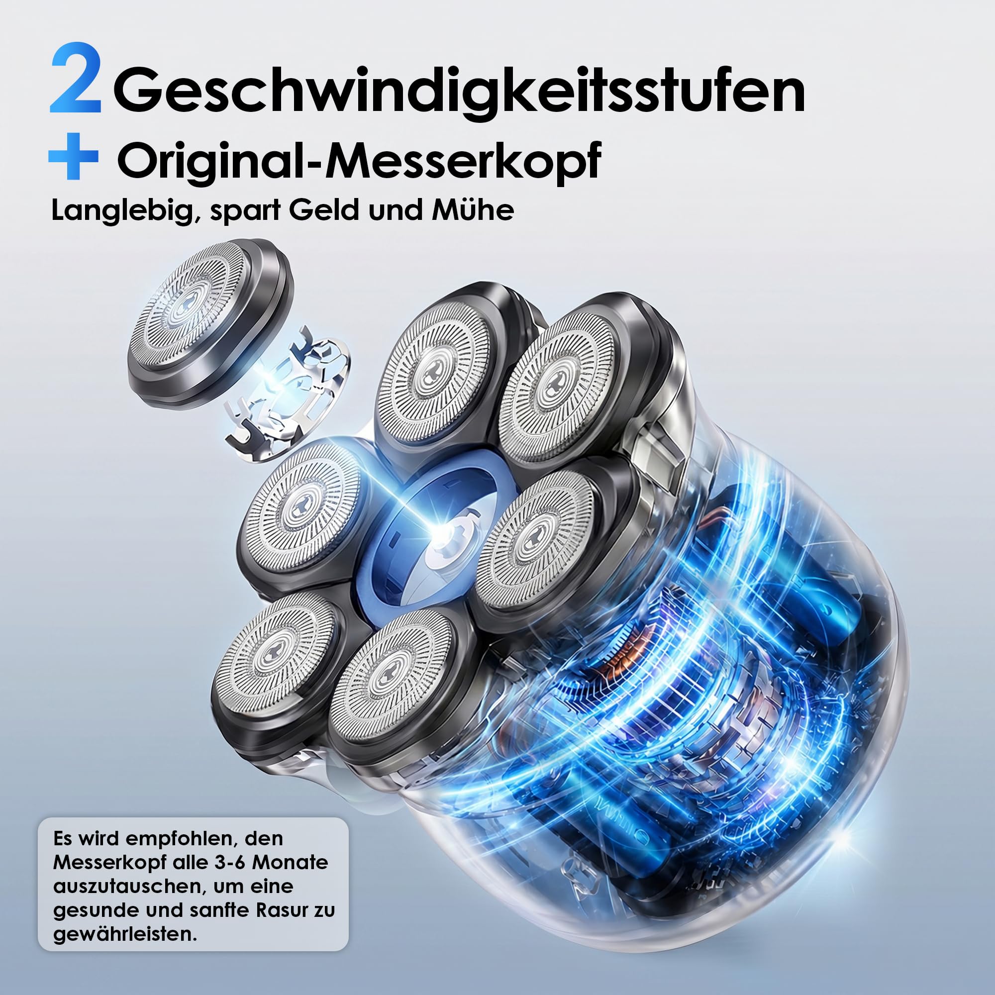 Glatzen Rasierer Herren–ICARE Glatzenrasierer 7D mit Magnetischen Scherkopf