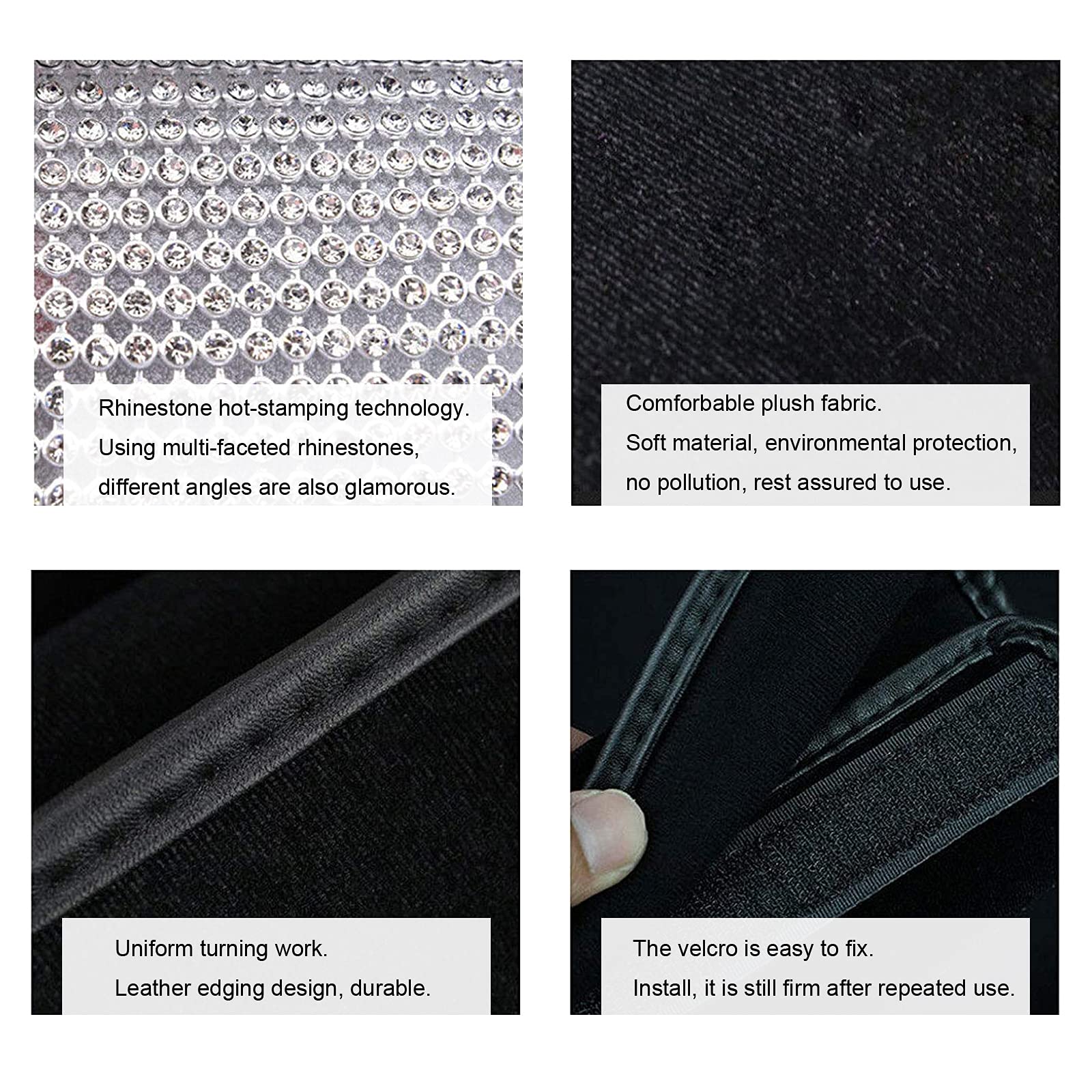 2 Cuscinetti Per Cinture Di Sicurezza Auto AOCISKA | Coperture Con Strass | Morbidi E Ispessiti | Per Guida Confortevole | Rosso Vinaccia - 2