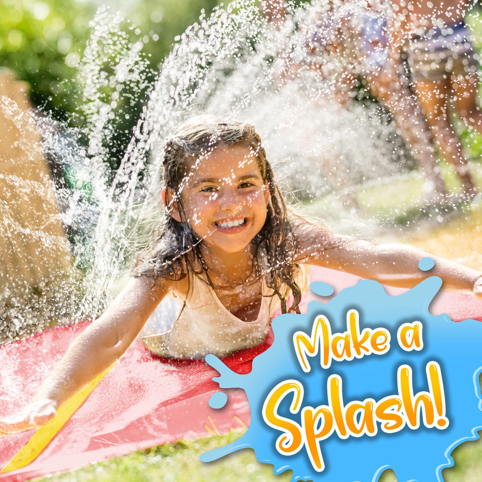 18 x 5 pies – Salpicaduras y tobogán deslizante, toboganes acuáticos para niños – Tobogán acuático para niños al aire libre divertidos juguetes acuáticos de verano, actividades acuáticas para 3
